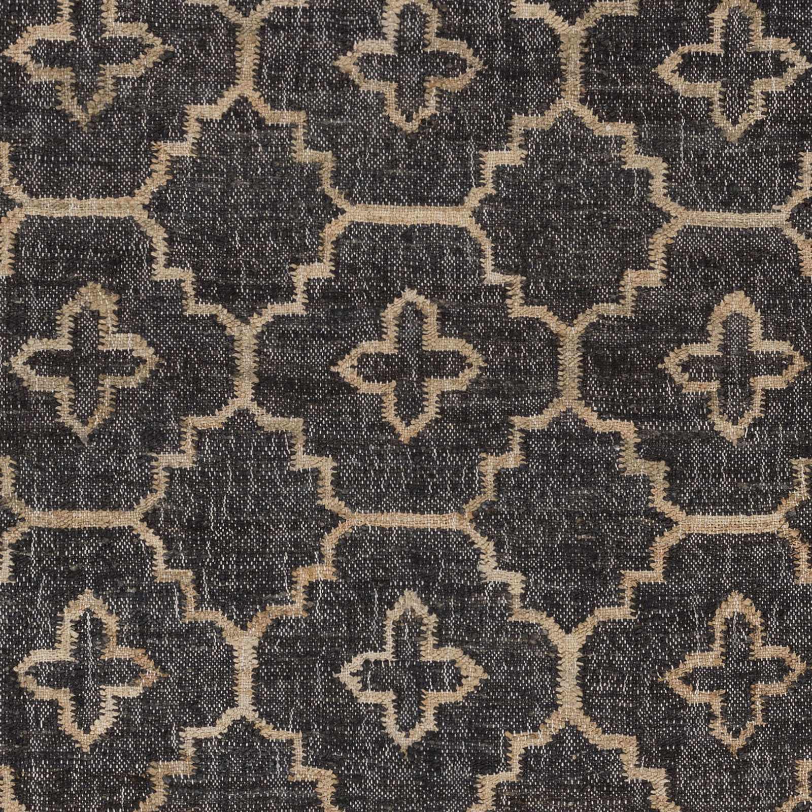 Astoria Black&Tan Trellis Fringed Jute Carpet - Clearance - Image 5