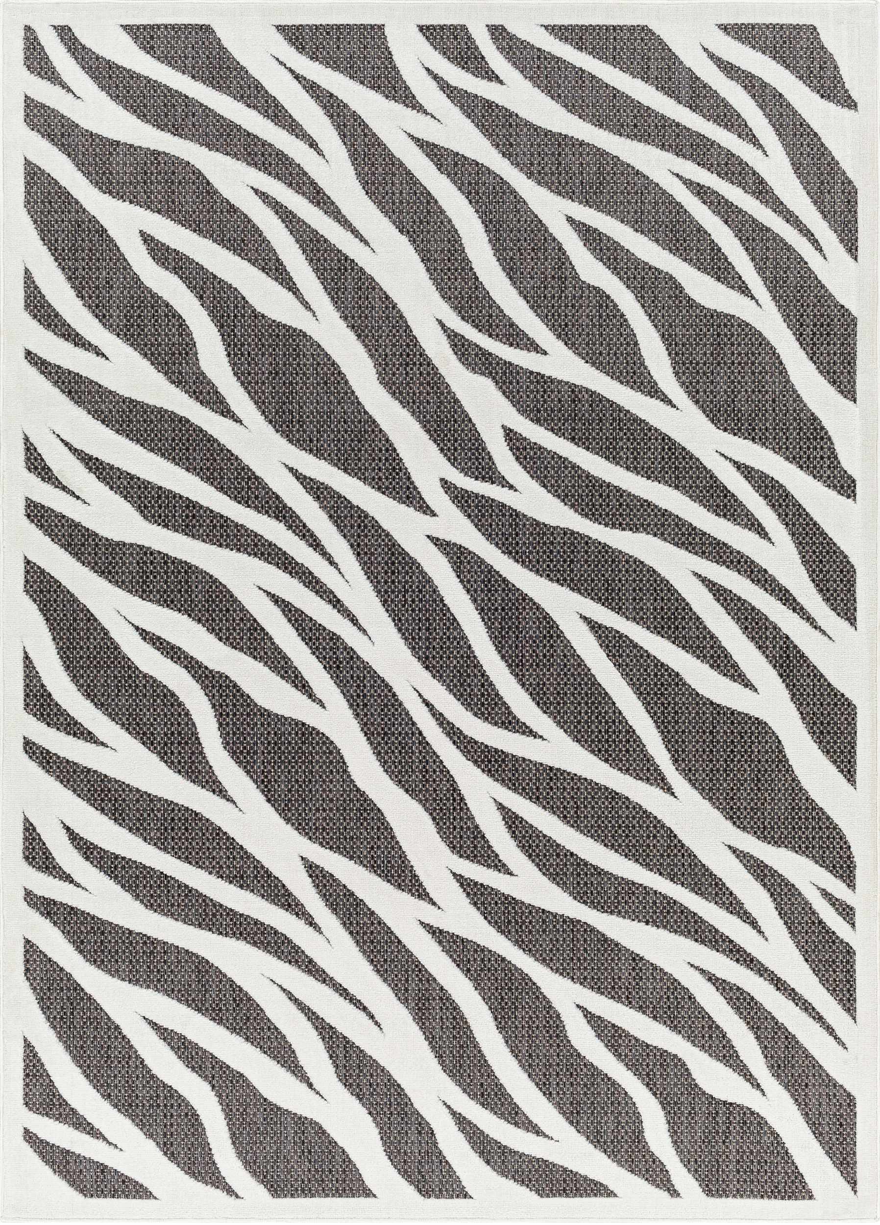 Astra Zebra Print Black Outdoor Rug - Clearance - Image 2