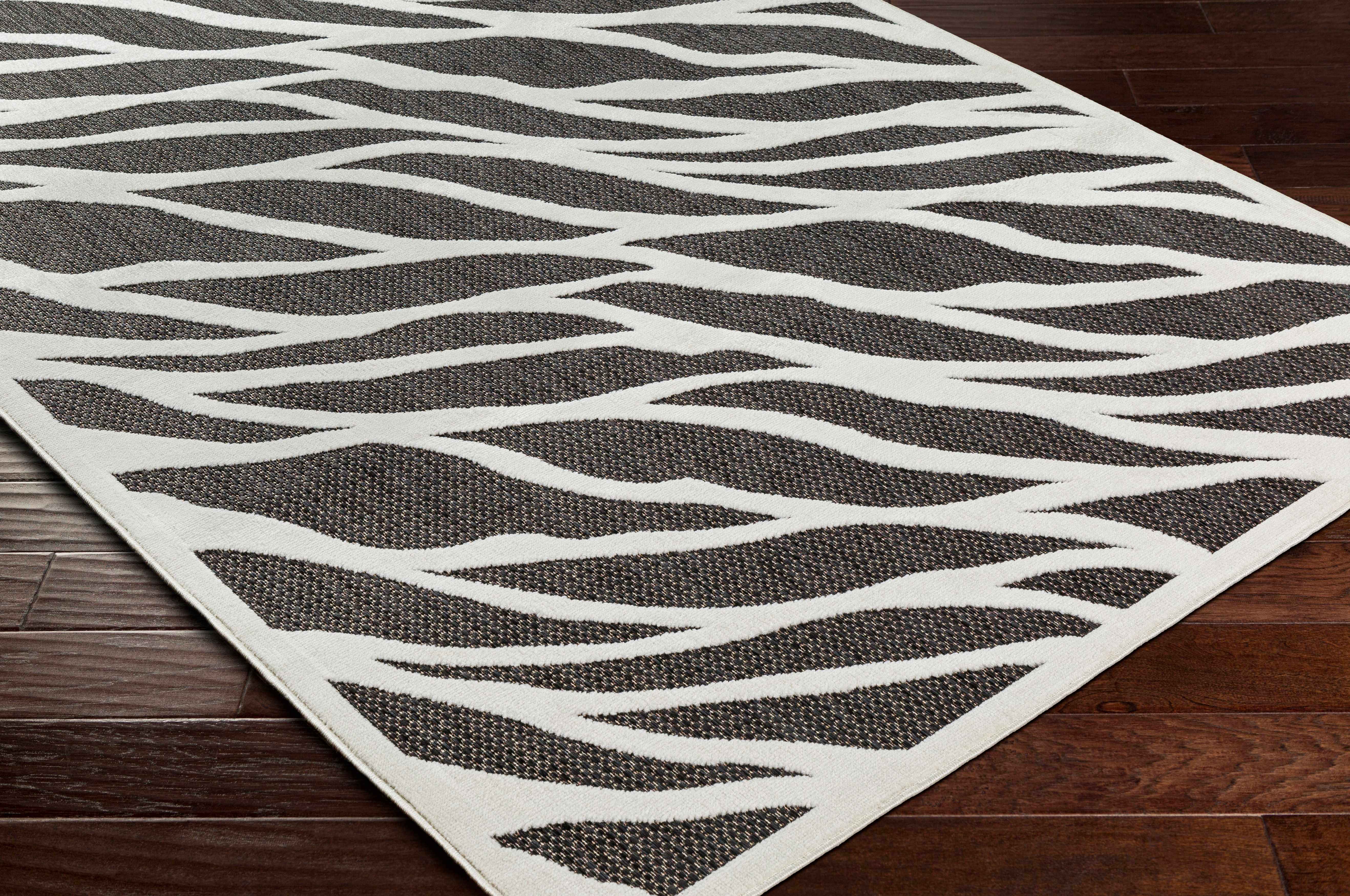 Astra Zebra Print Black Outdoor Rug - Clearance - Image 3