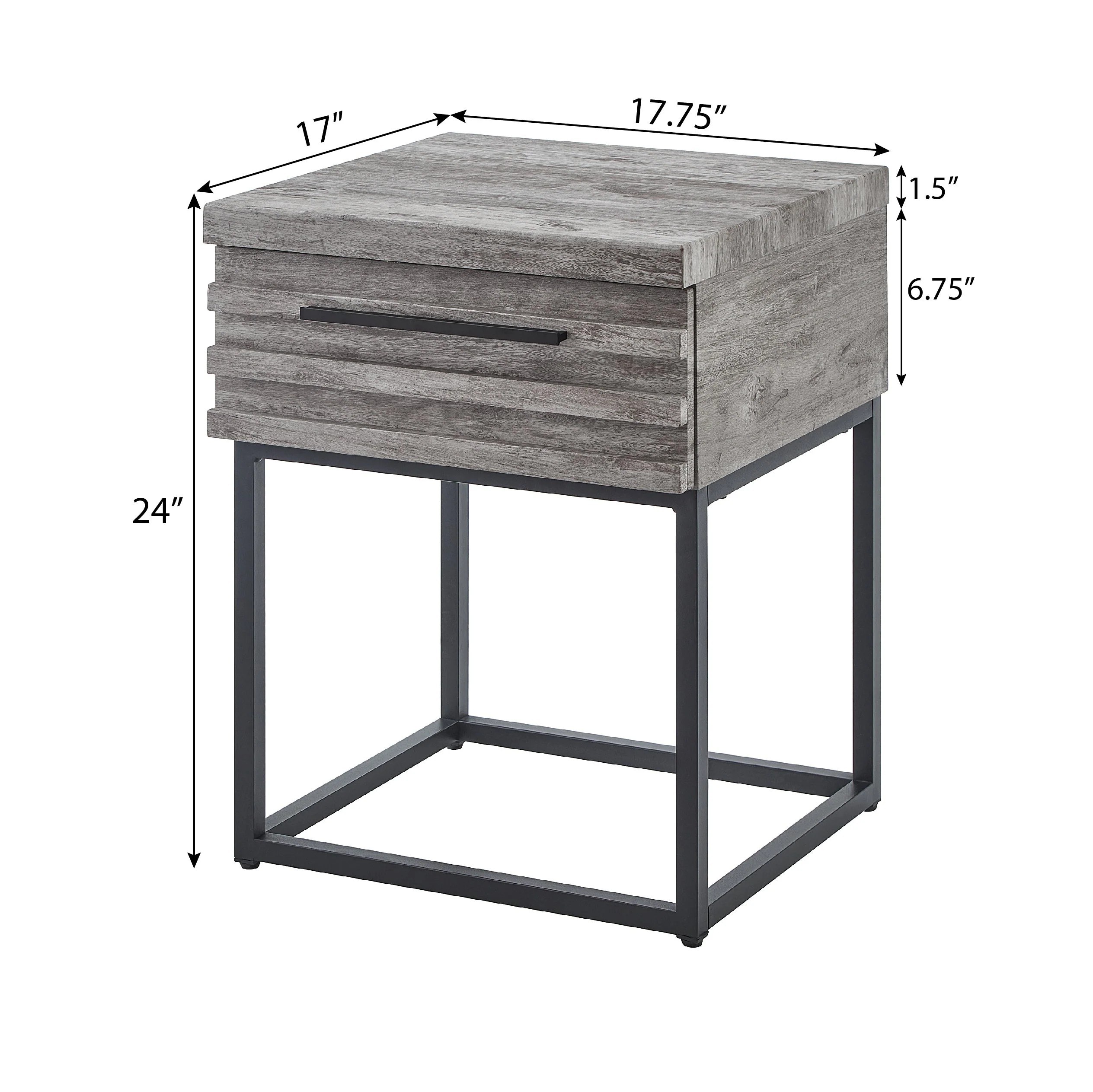 Astral 3-Piece Upholstered Bedroom Set, Tufted Wingback Bed with Two Gray Nightstands - Image 11