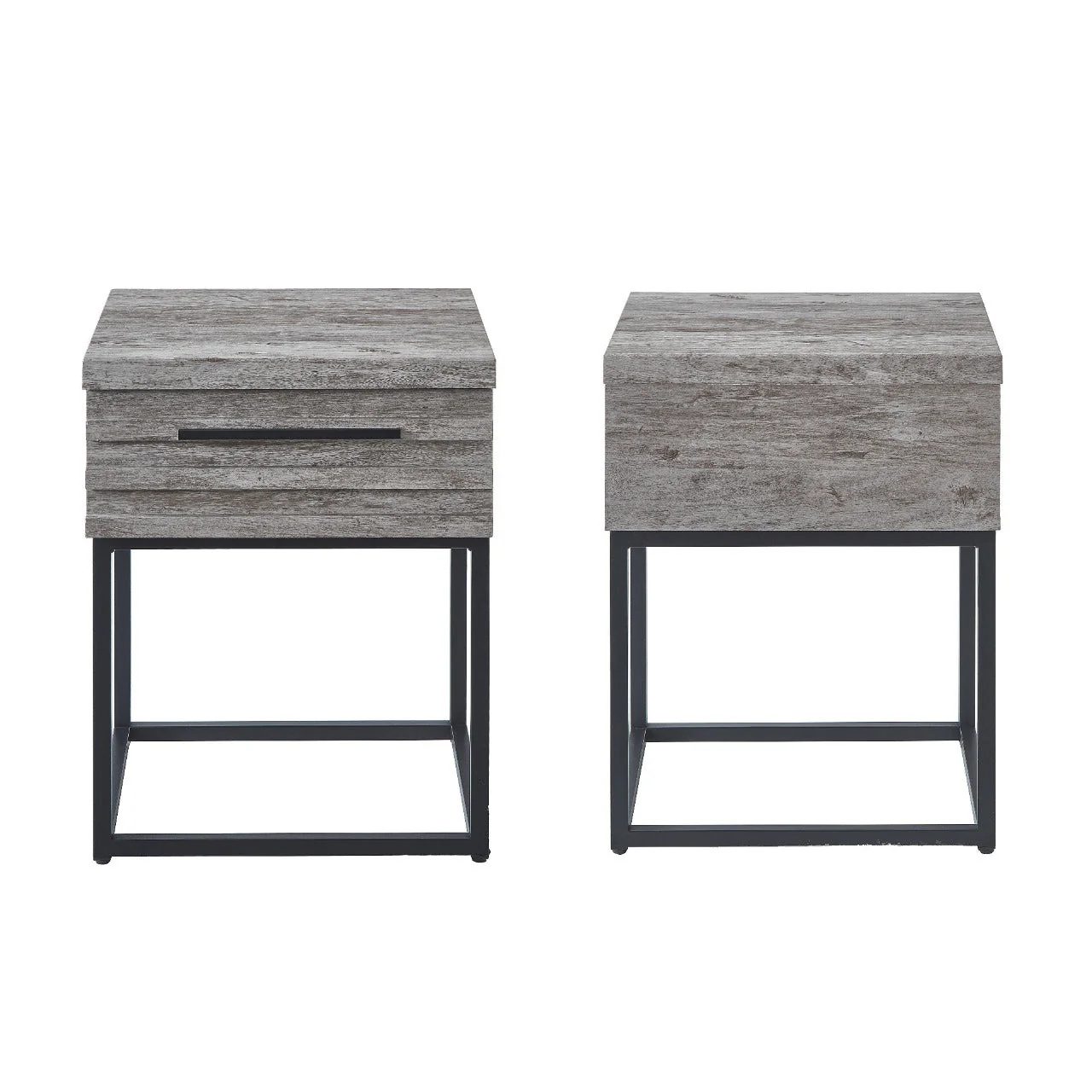 Astral 3-Piece Upholstered Bedroom Set, Tufted Wingback Bed with Two Gray Nightstands - Image 6