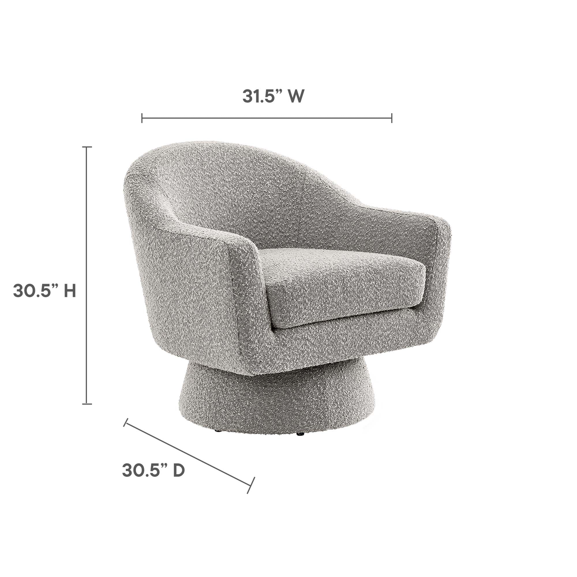 Astral Boucle Fabric Swivel Chair by Modway - Image 3