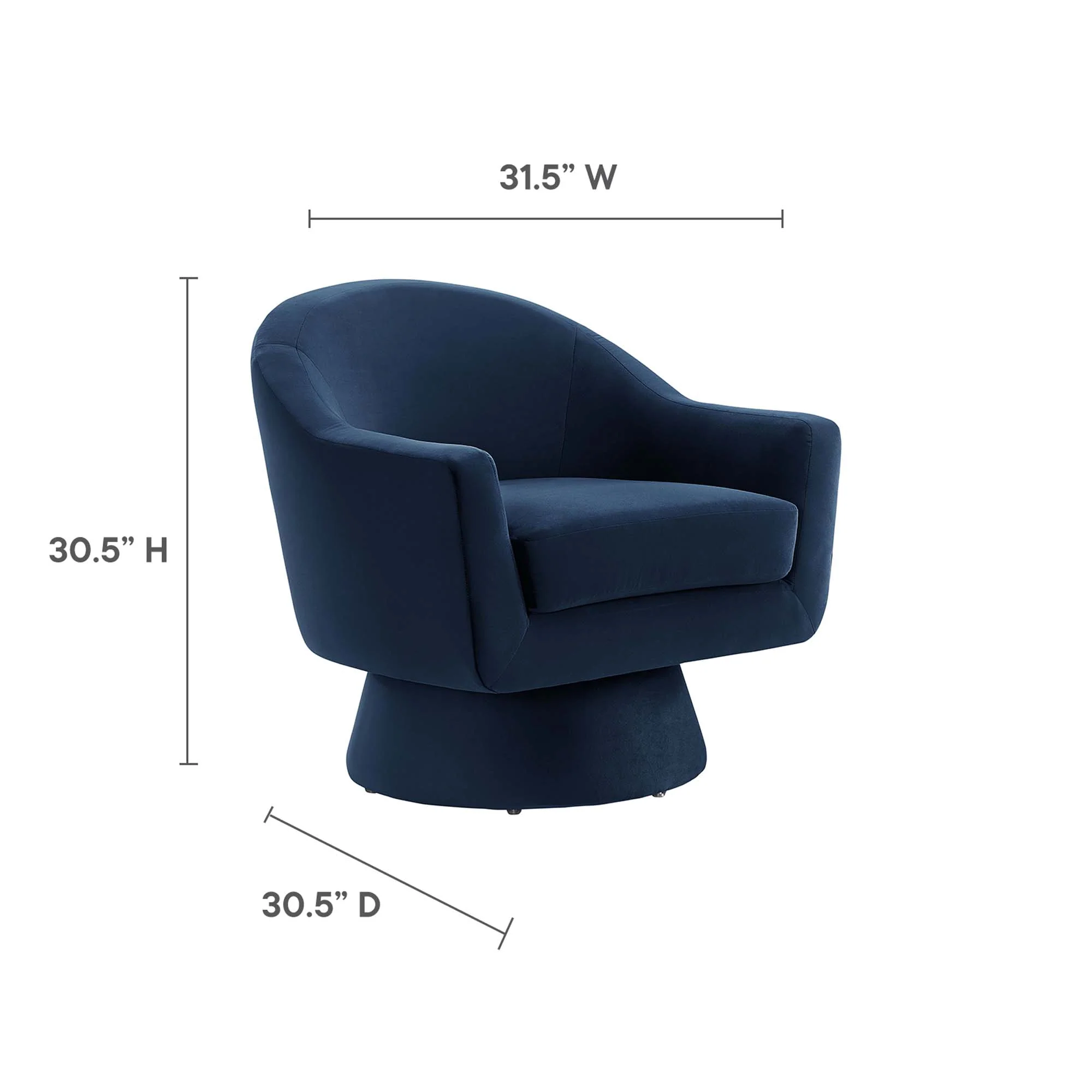 Astral Performance Velvet Fabric and Wood Swivel Chair by Modway - Image 16