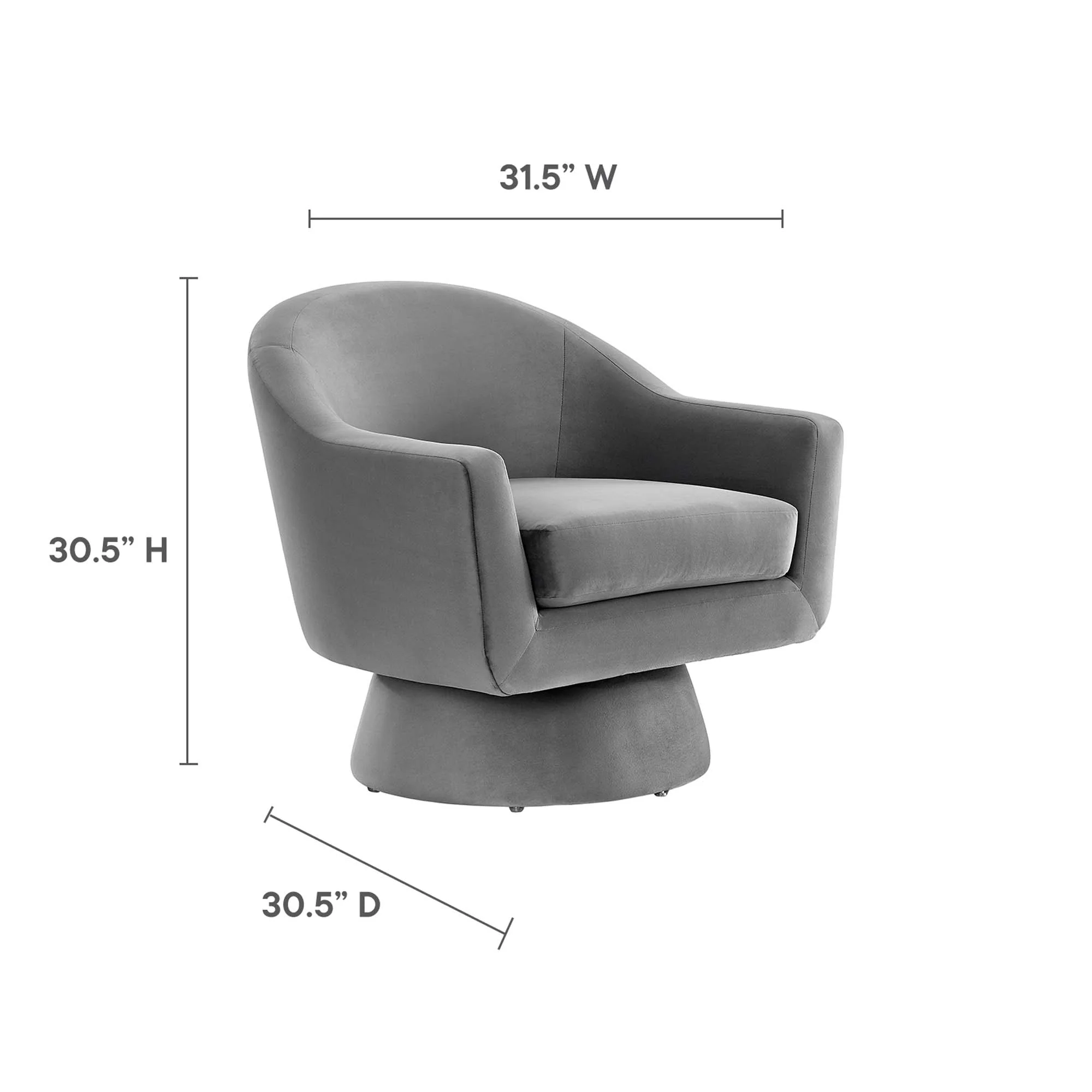 Astral Performance Velvet Fabric and Wood Swivel Chair by Modway - Image 17