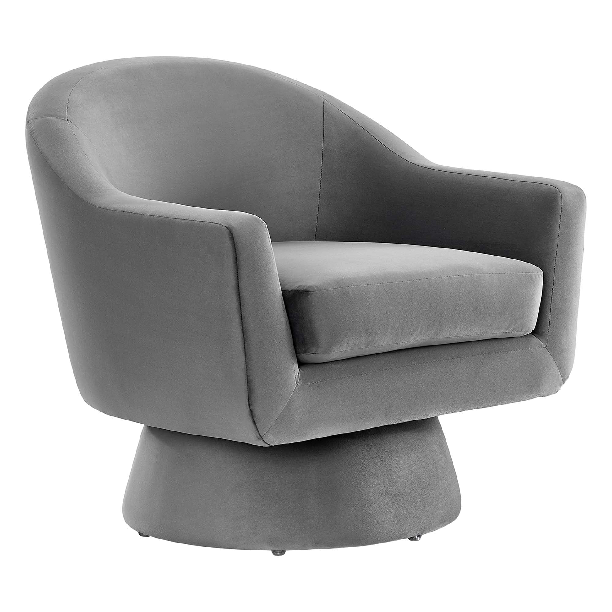 Astral Performance Velvet Fabric and Wood Swivel Chair by Modway - Image 21