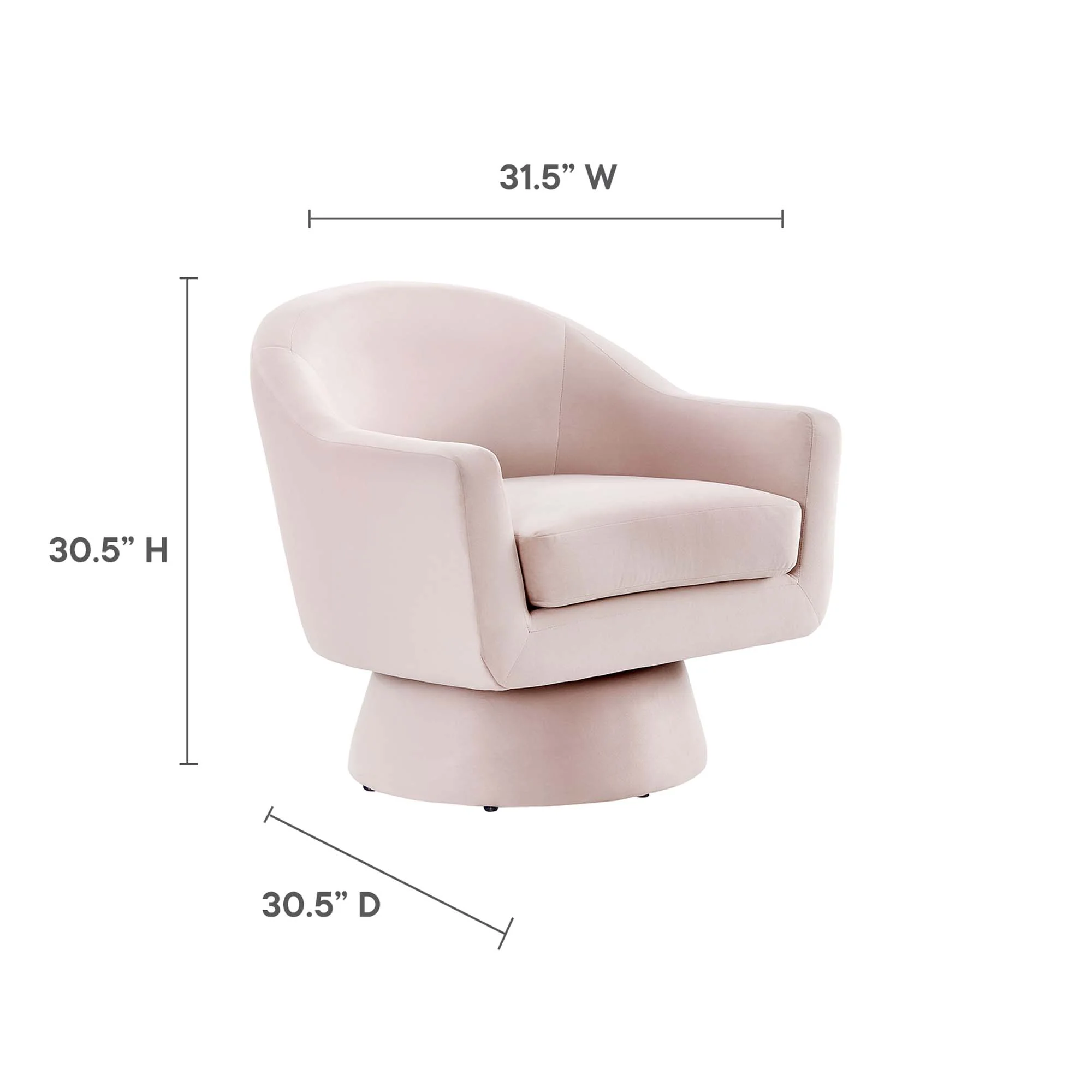 Astral Performance Velvet Fabric and Wood Swivel Chair by Modway - Image 3