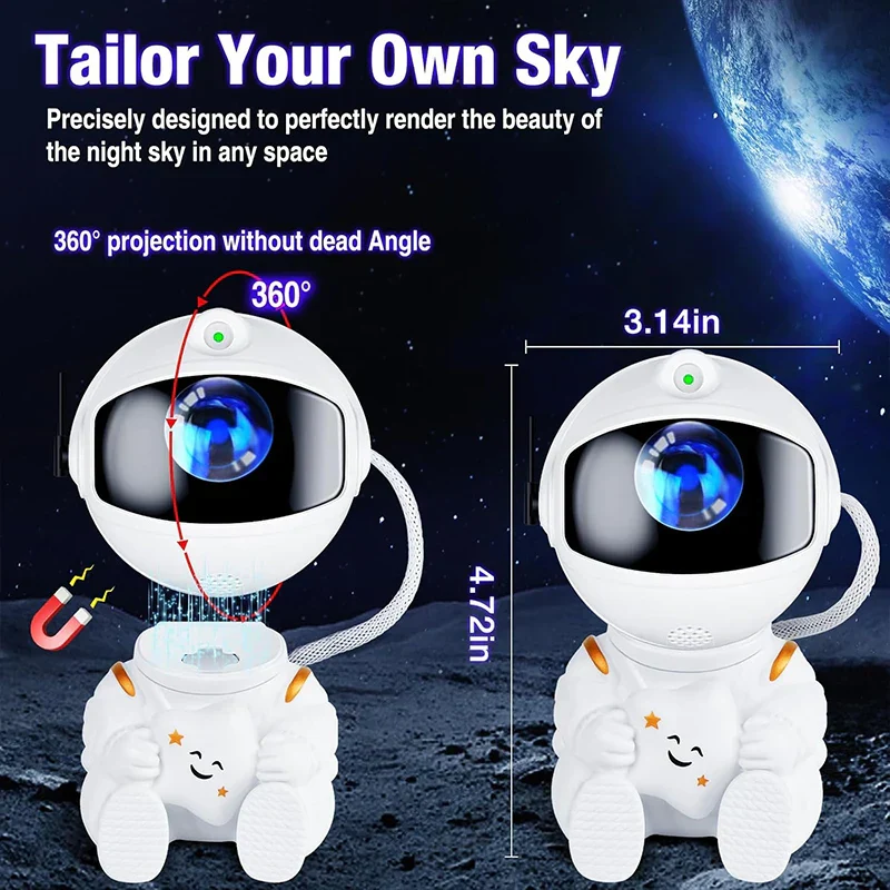 Astronaut Galaxy Star Projector LED Night Light with Timer Remote Room Decor Gift - Image 6