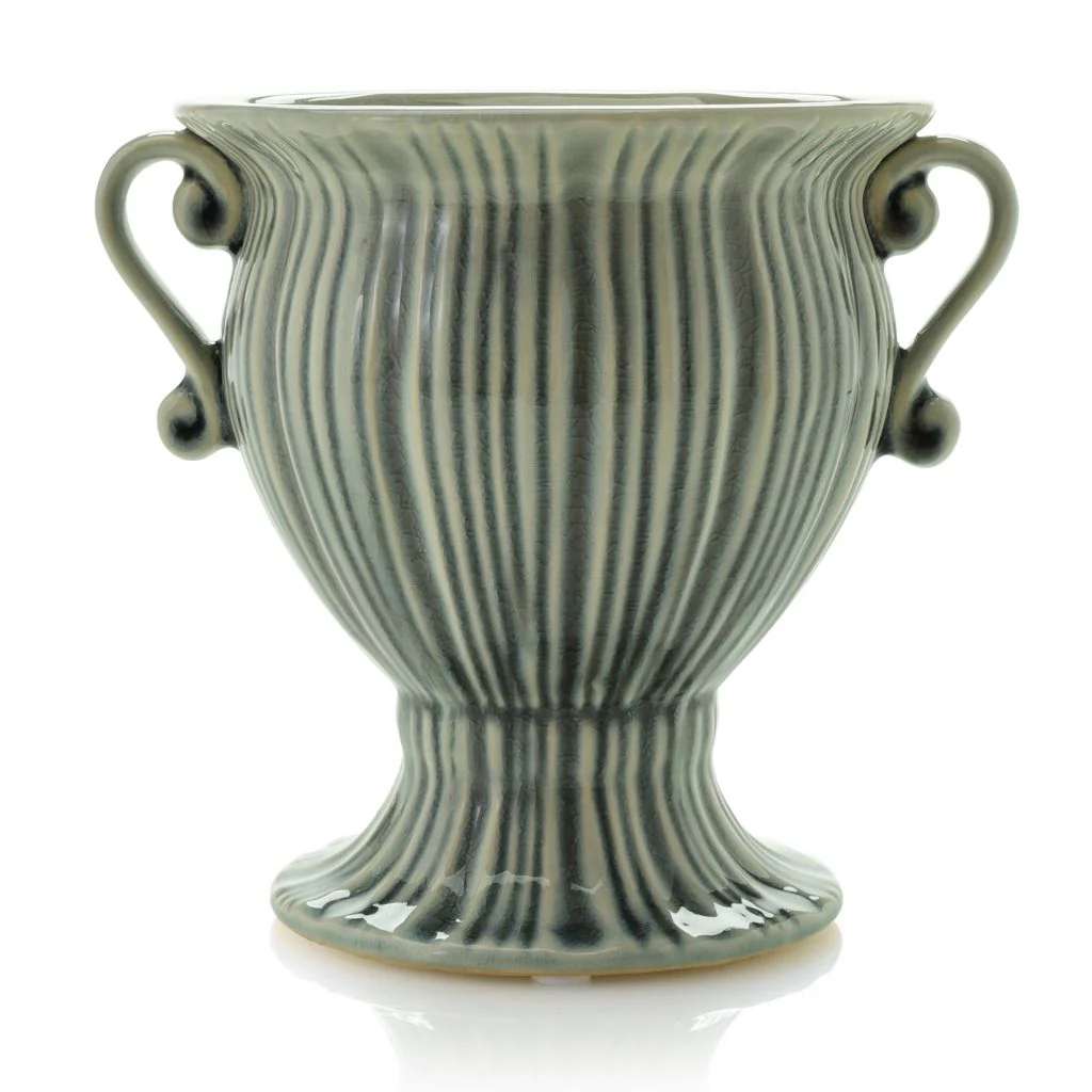 At Home w/ Jorge Parez French Market 6" Glazed Ceramic Flower Pot - Image 3