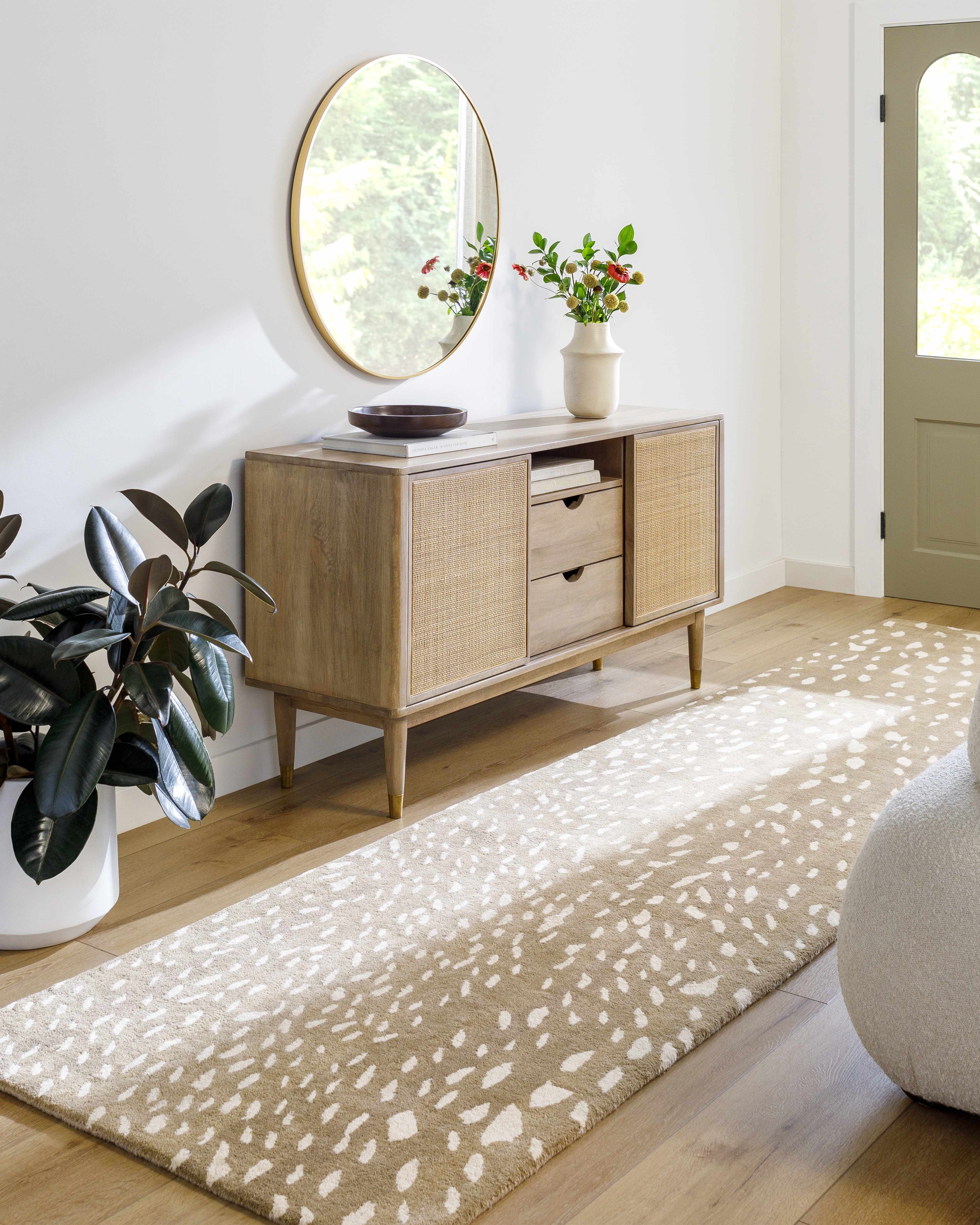 Athena Brown Giraffe Print Wool Rug - Image 3