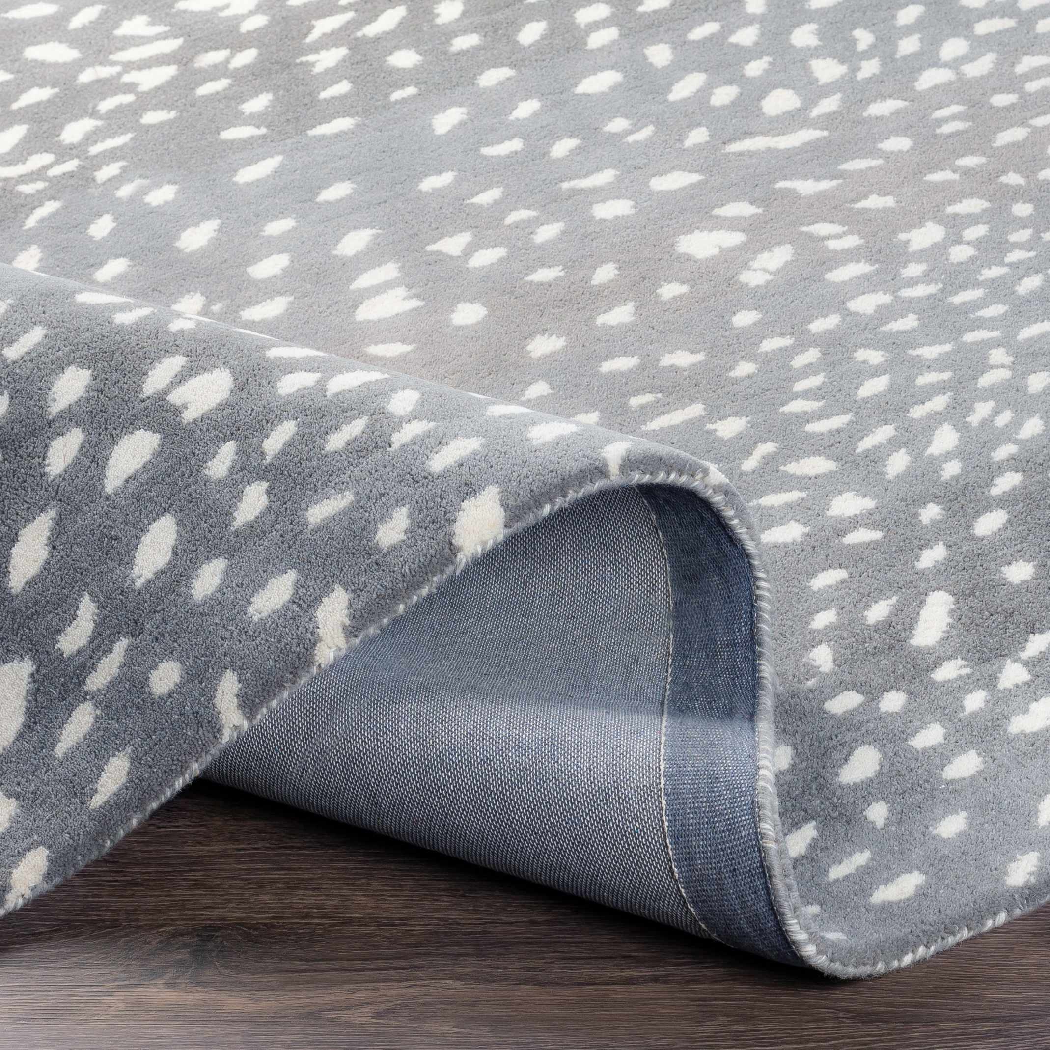 Athena Gray Giraffe Print Wool Rug - Image 5