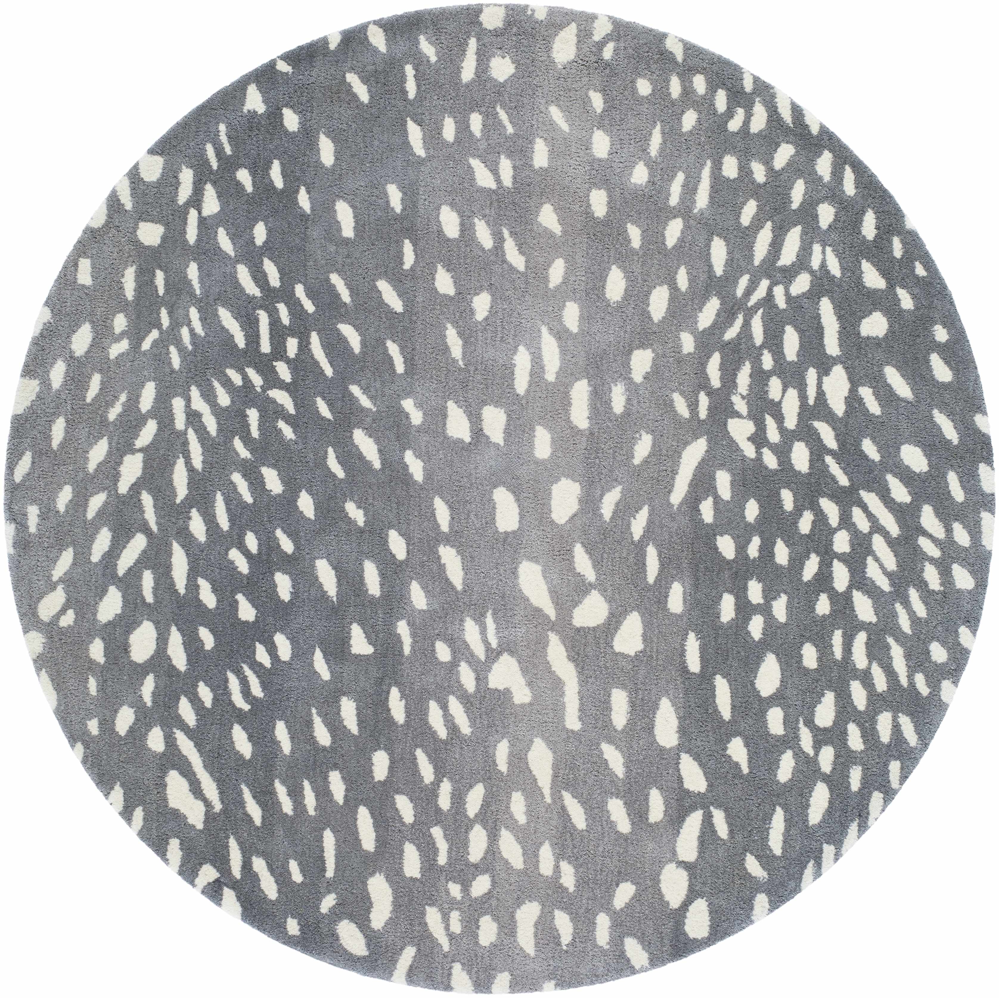 Athena Gray Giraffe Print Wool Rug - Image 8
