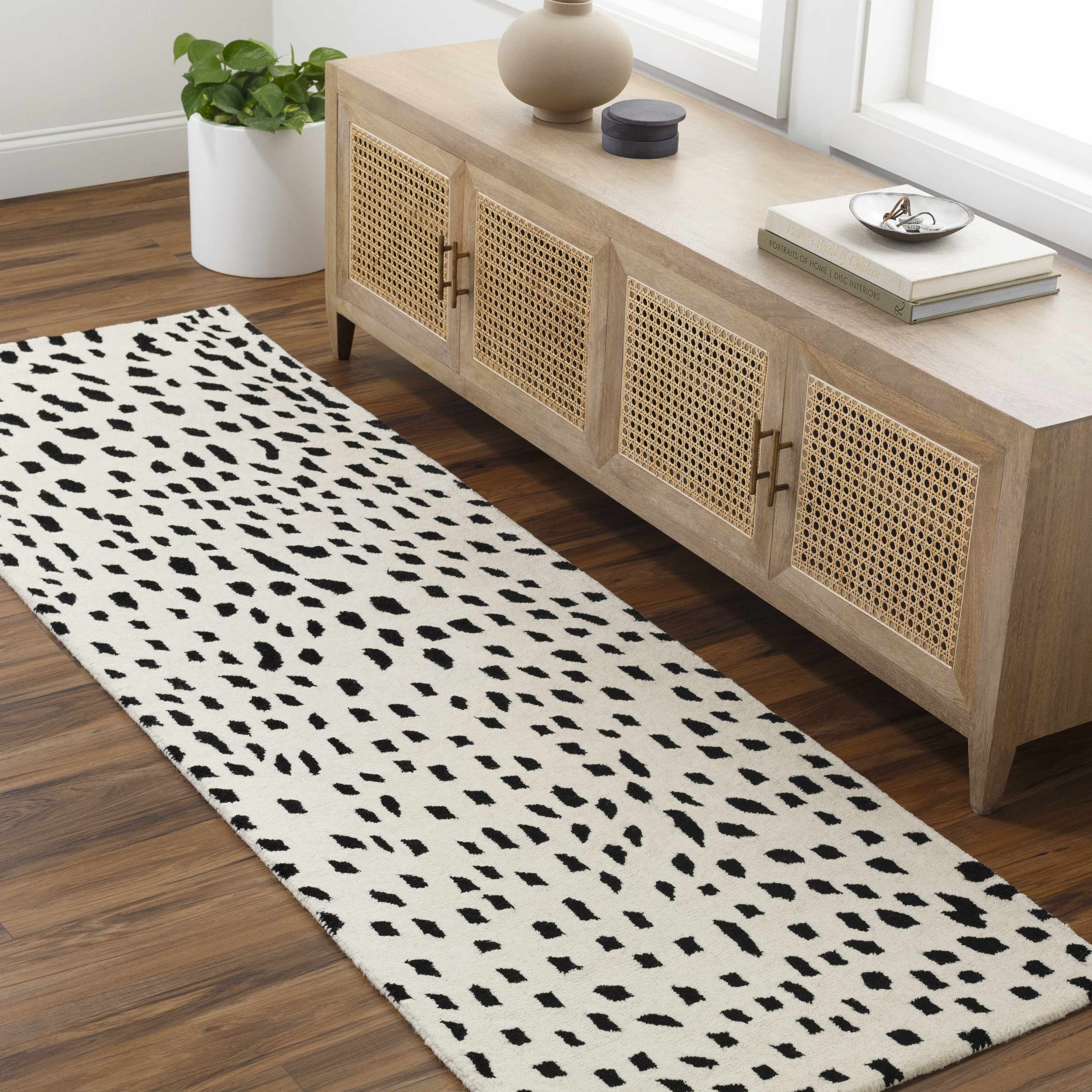 Athena White Giraffe Print Wool Rug - Image 3