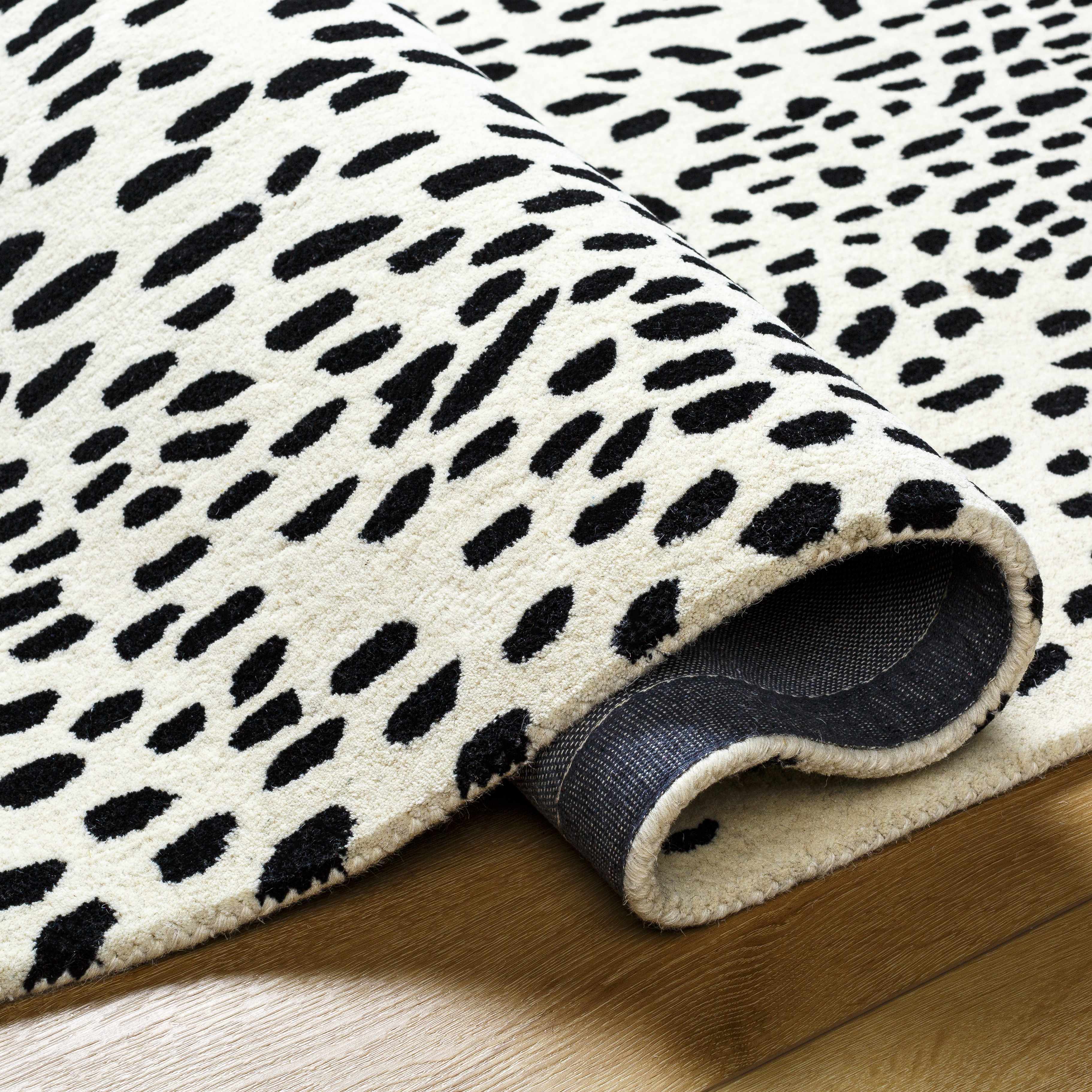 Athena White Giraffe Print Wool Rug - Image 6