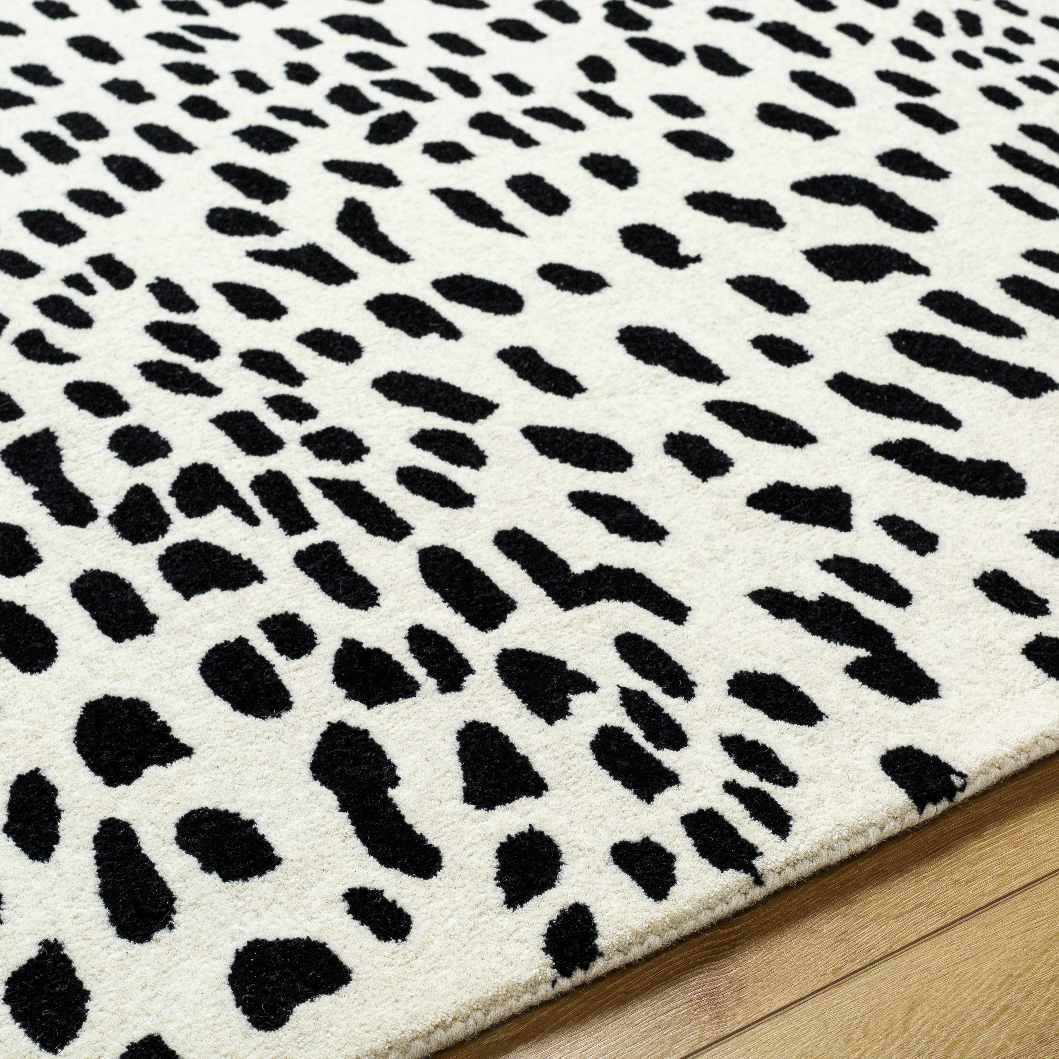Athena White Giraffe Print Wool Rug - Image 7