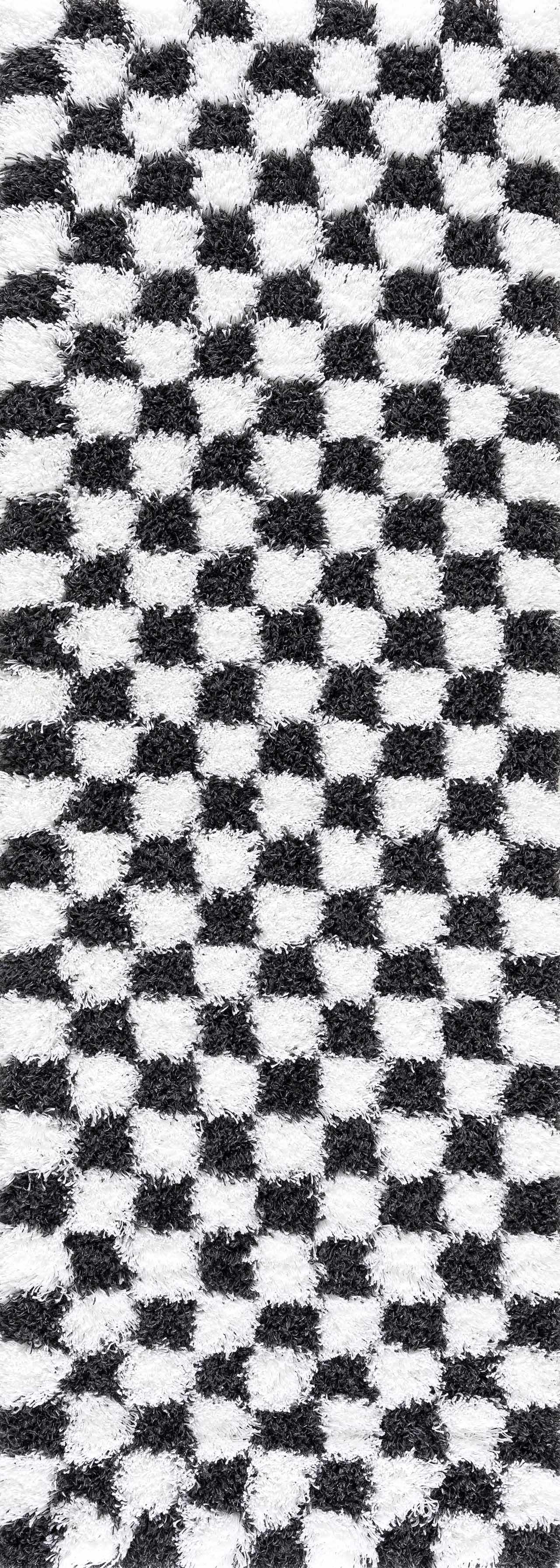 Atira Black & White Checkered Area Rug - Image 11