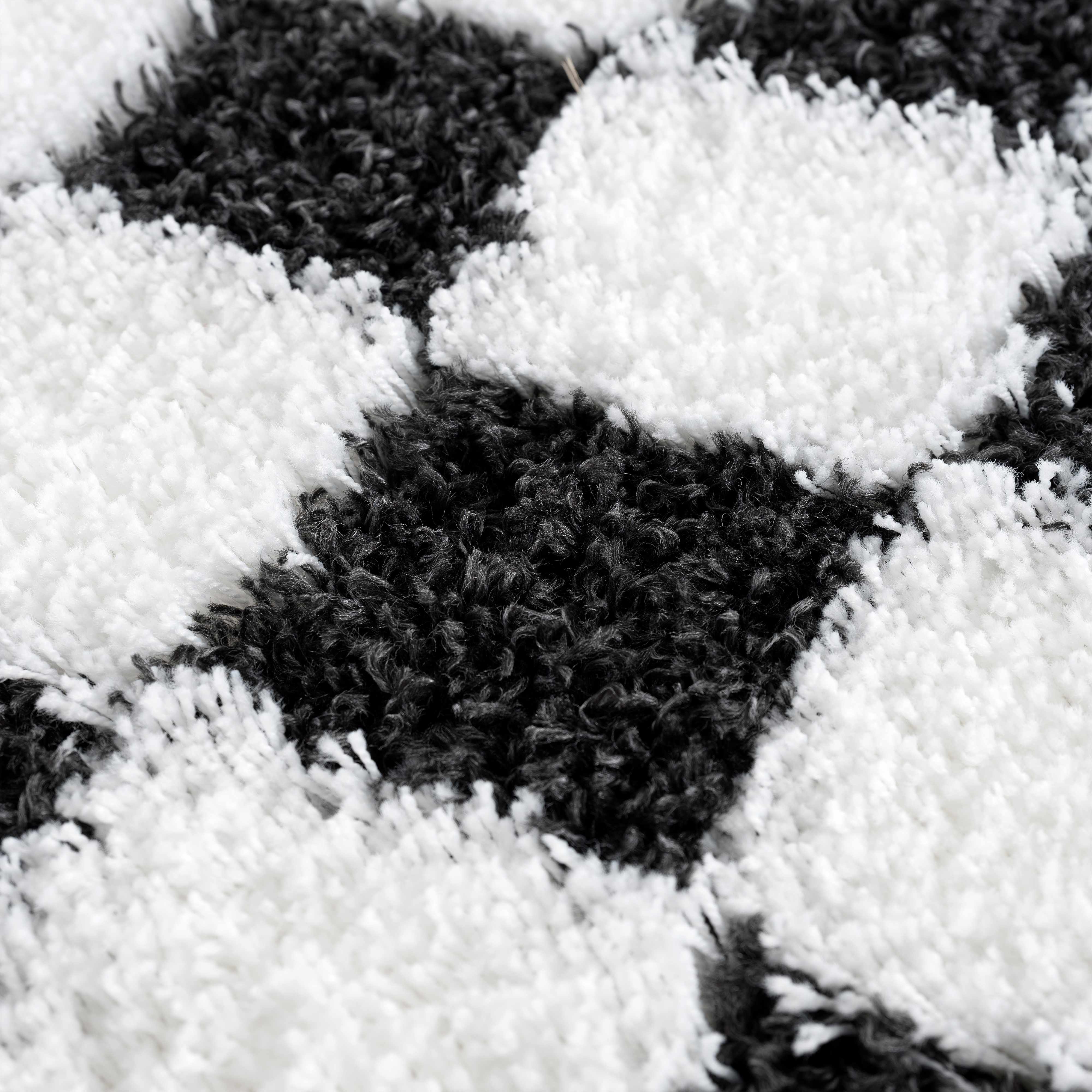 Atira Black & White Checkered Area Rug - Image 17