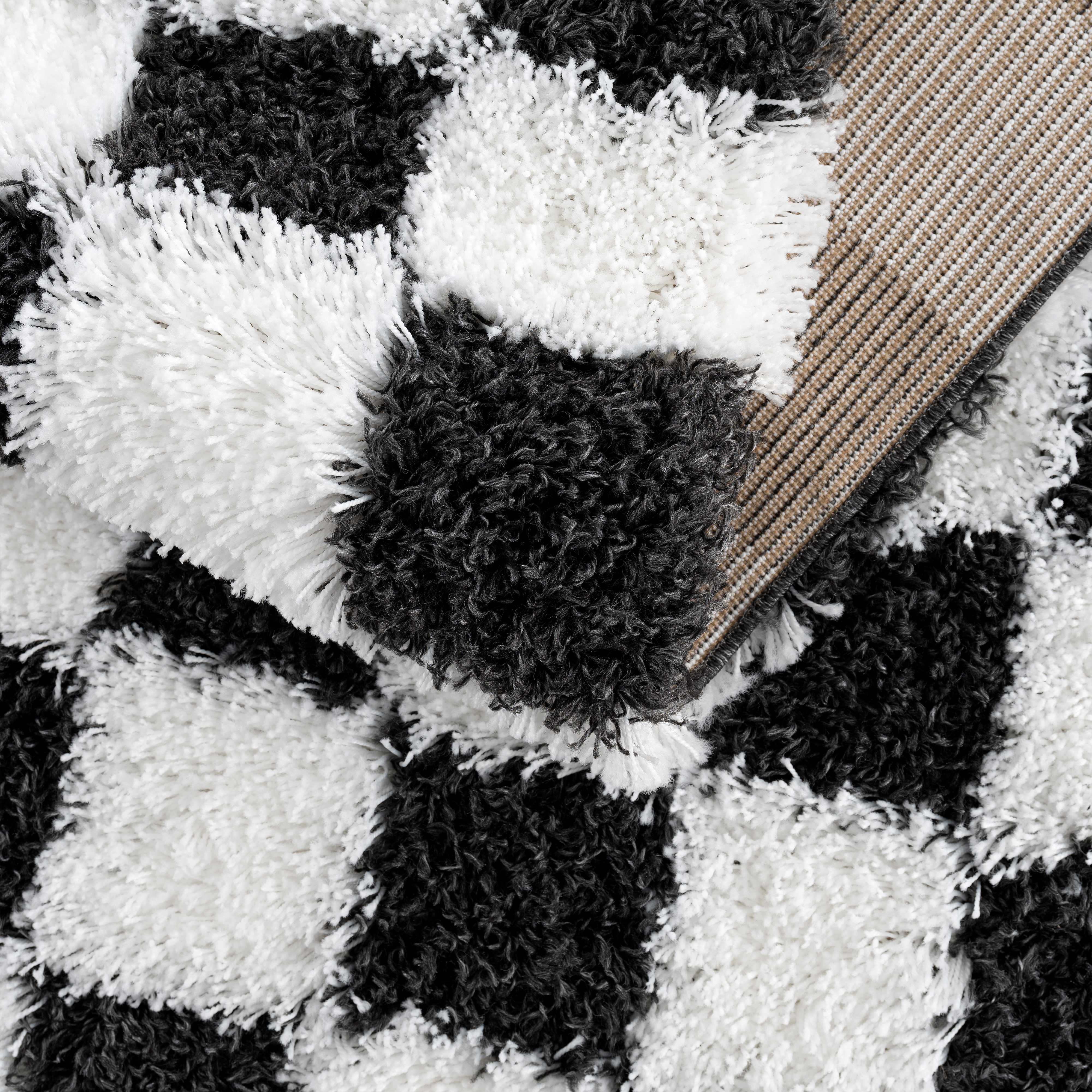 Atira Black & White Checkered Area Rug - Image 19