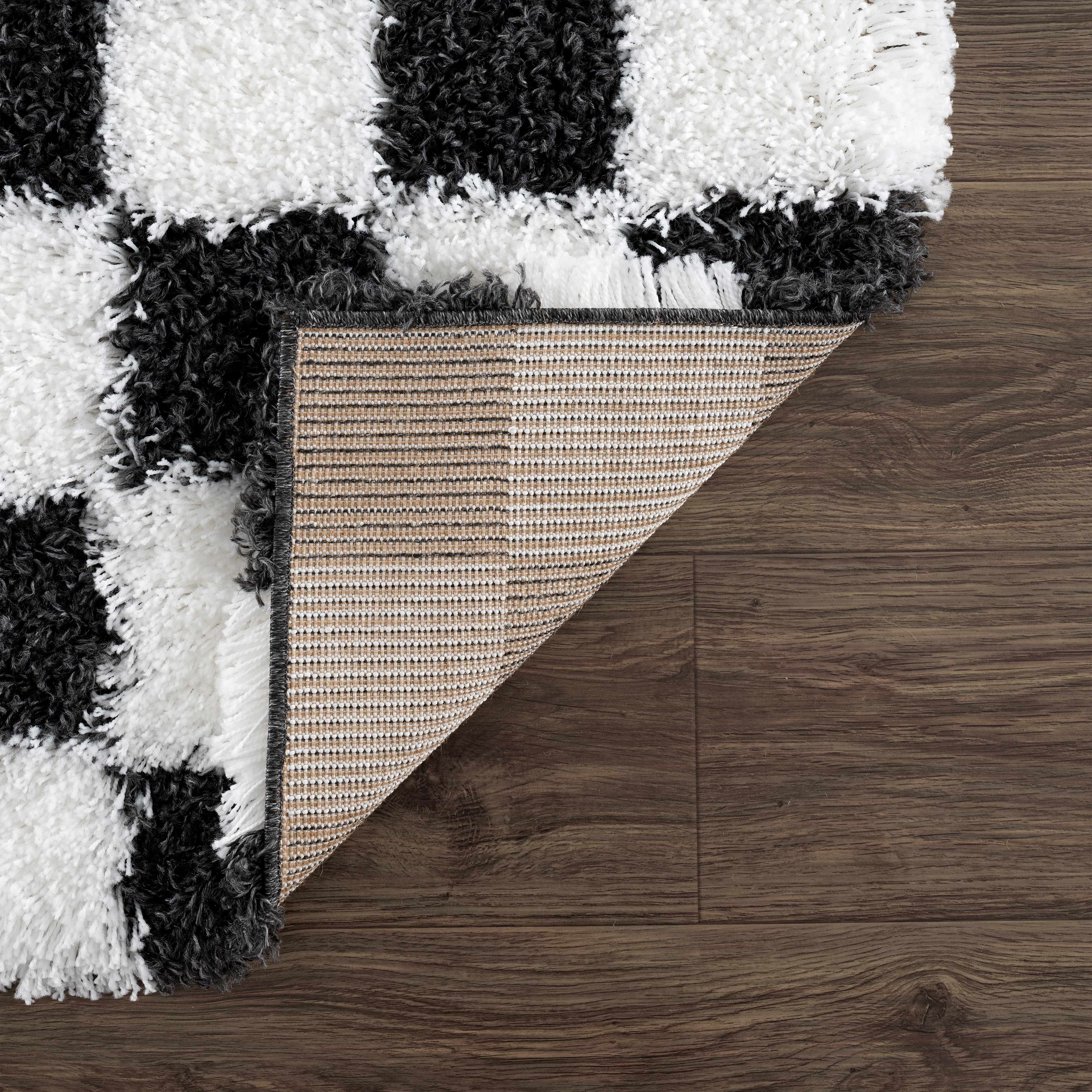 Atira Black & White Checkered Area Rug - Image 6