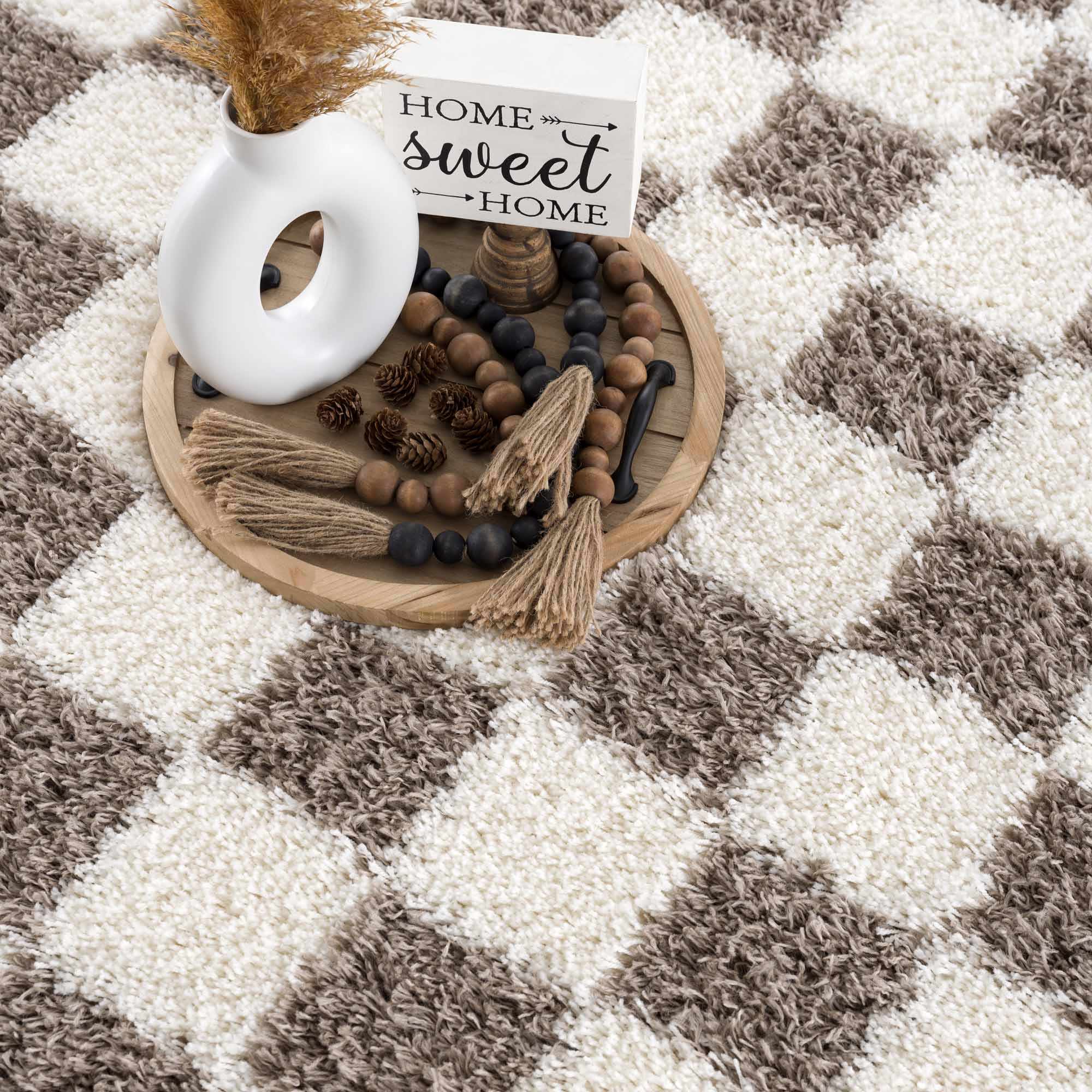 Atira Brown Checkered Area Rug - Image 13