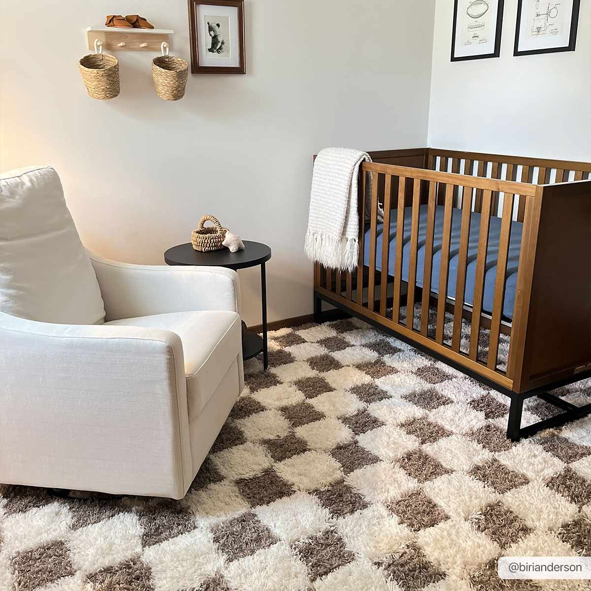 Atira Brown Checkered Area Rug - Image 2