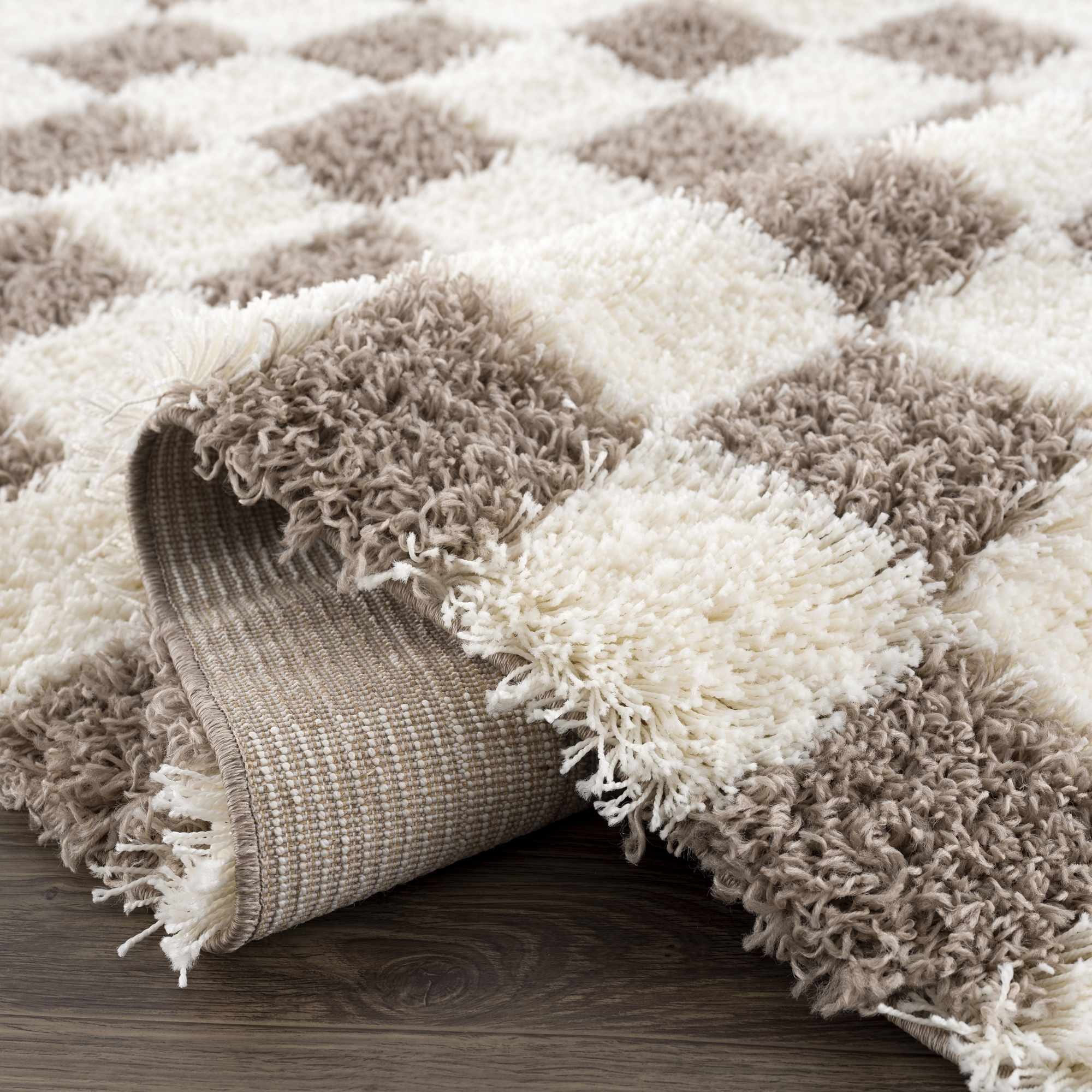 Atira Brown Checkered Area Rug - Image 7