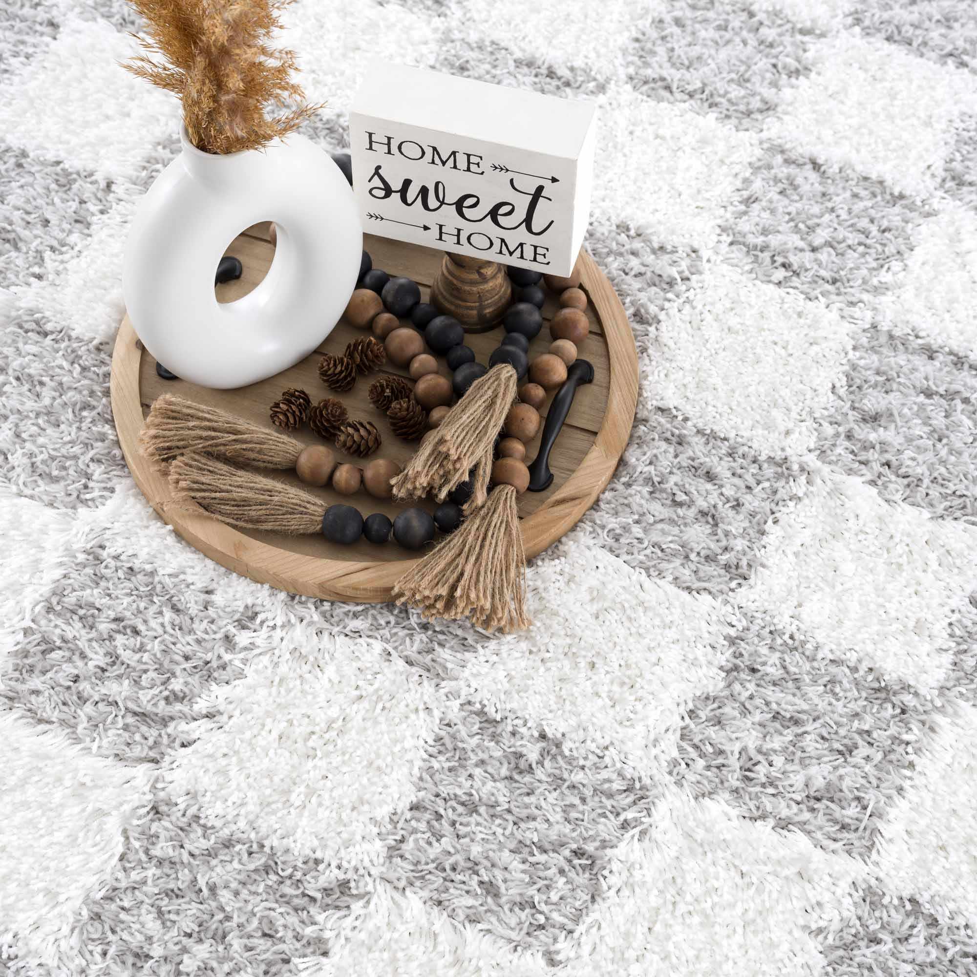 Atira Gray Checkered Area Rug - Image 4