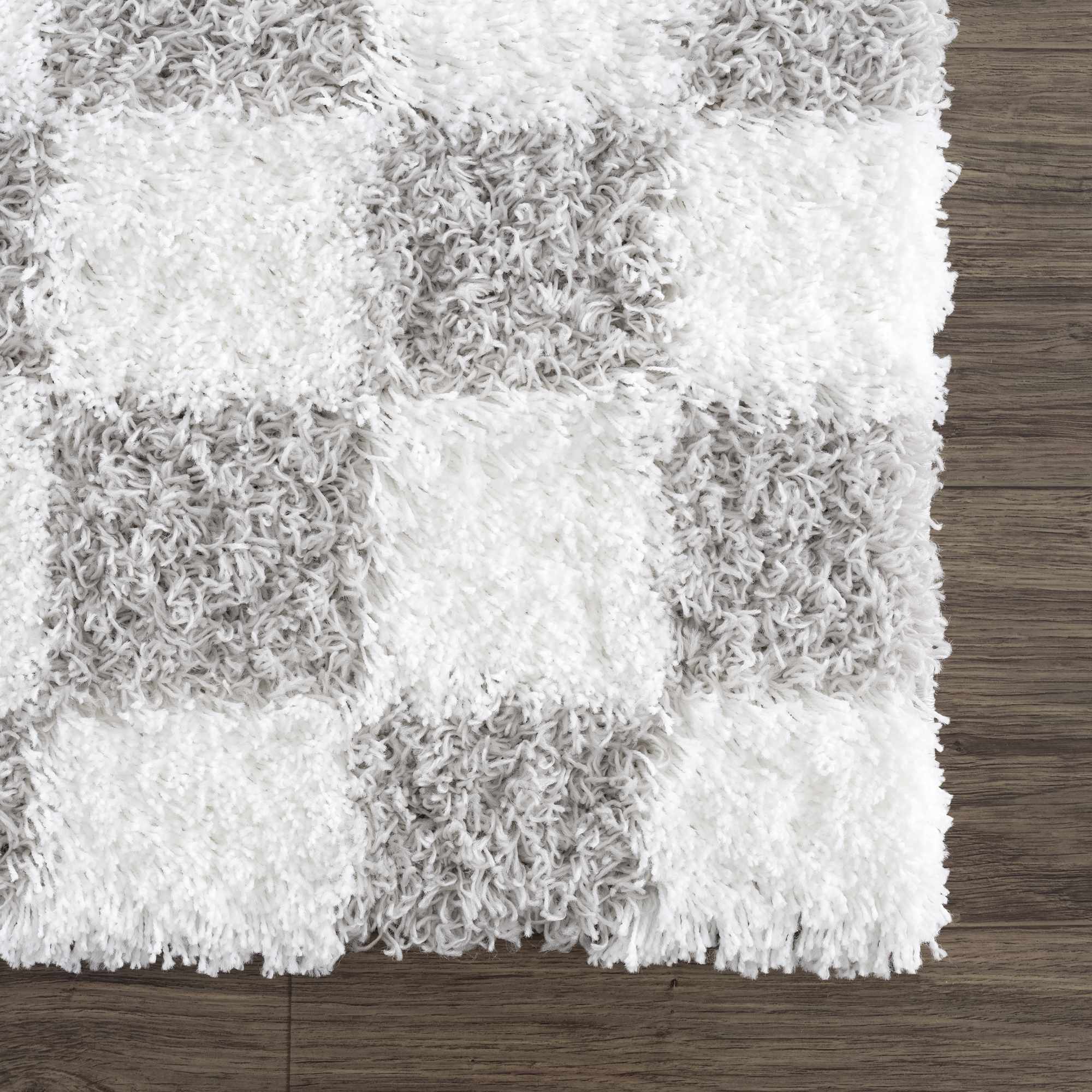 Atira Gray Checkered Area Rug - Image 8