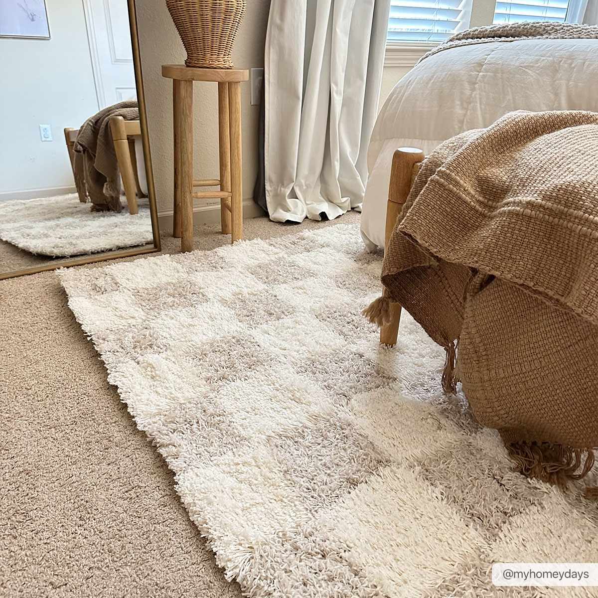 Atira Light Brown Checkered Area Rug - Image 17