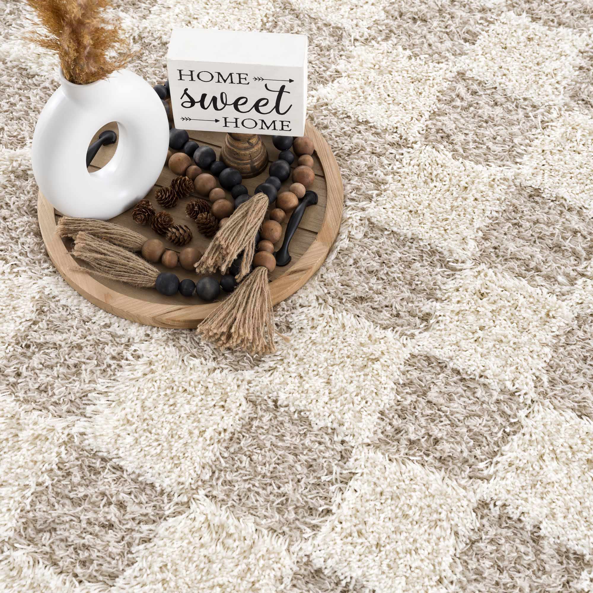 Atira Light Brown Checkered Area Rug - Image 5