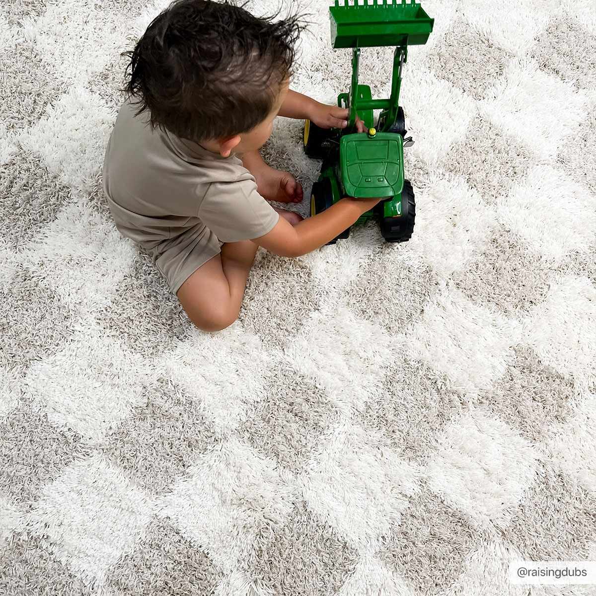 Atira Light Brown Checkered Area Rug - Image 8