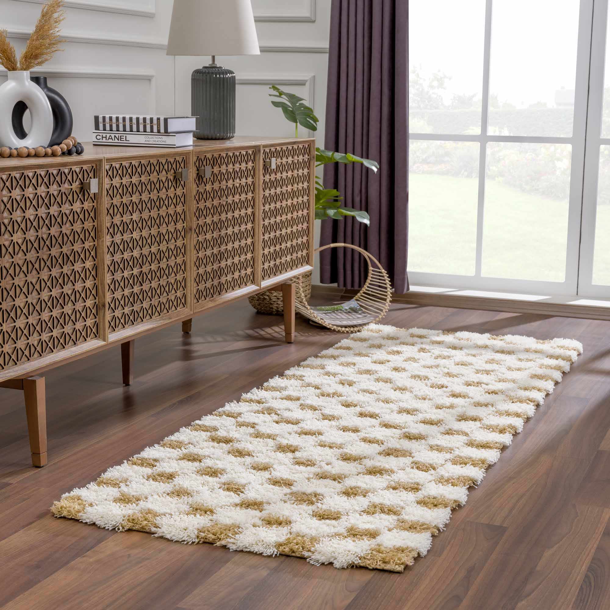 Atira Mustard Checkered Area Rug - Image 10