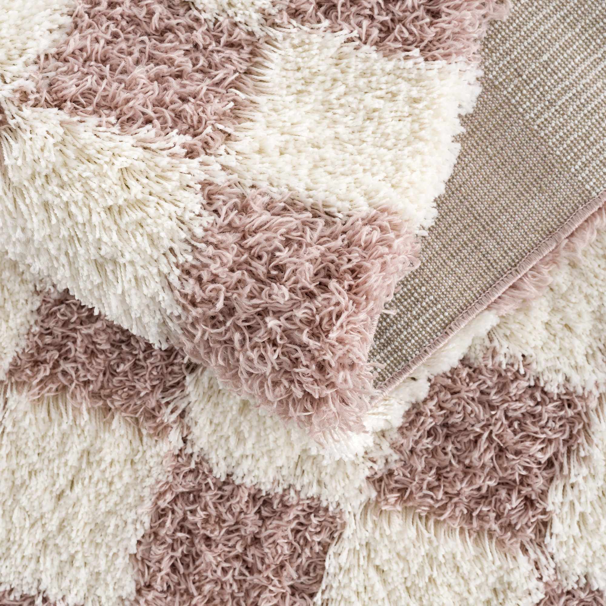 Atira Pink Checkered Shag Rug - Image 16