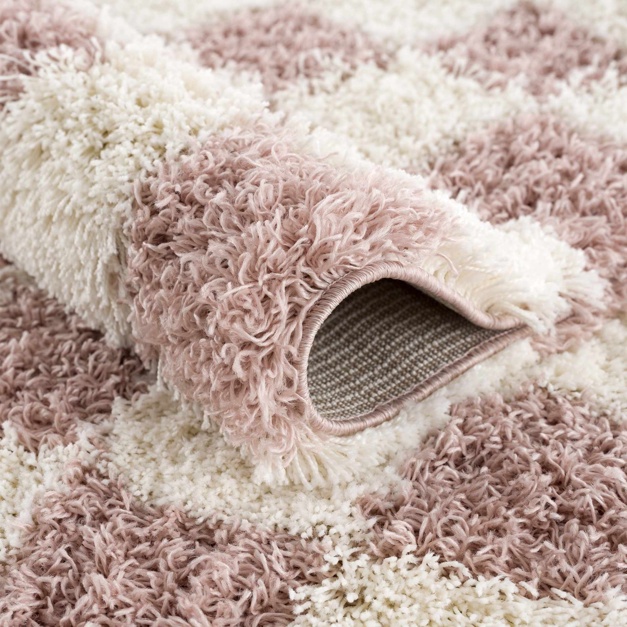 Atira Pink Checkered Shag Rug - Image 8