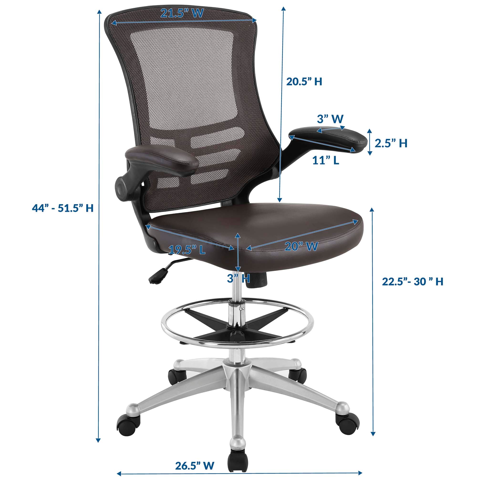 Attainment Vinyl Drafting Chair by Modway - Image 4