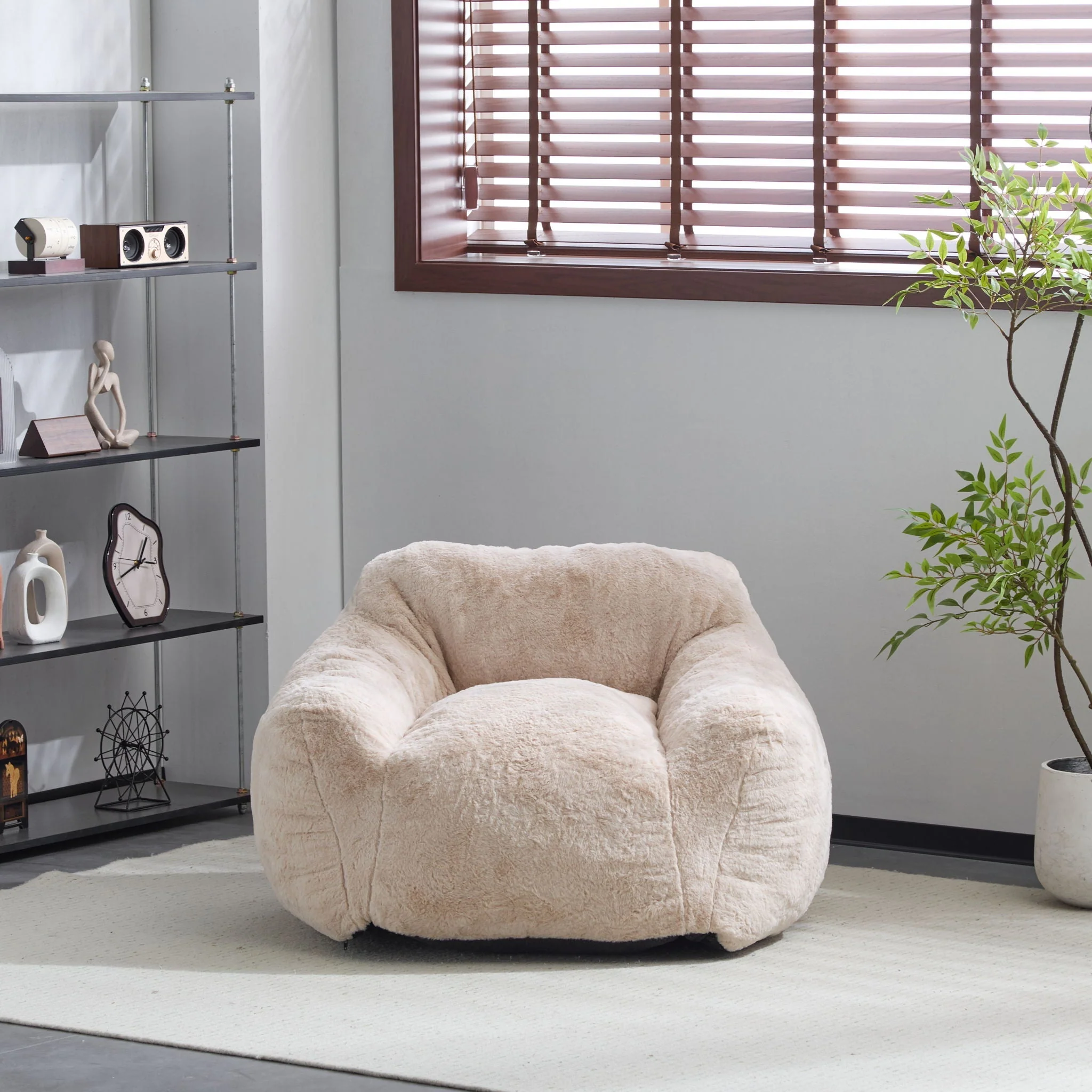 Auch Indoor Armchair Style Bean Bag - Beige - Image 4
