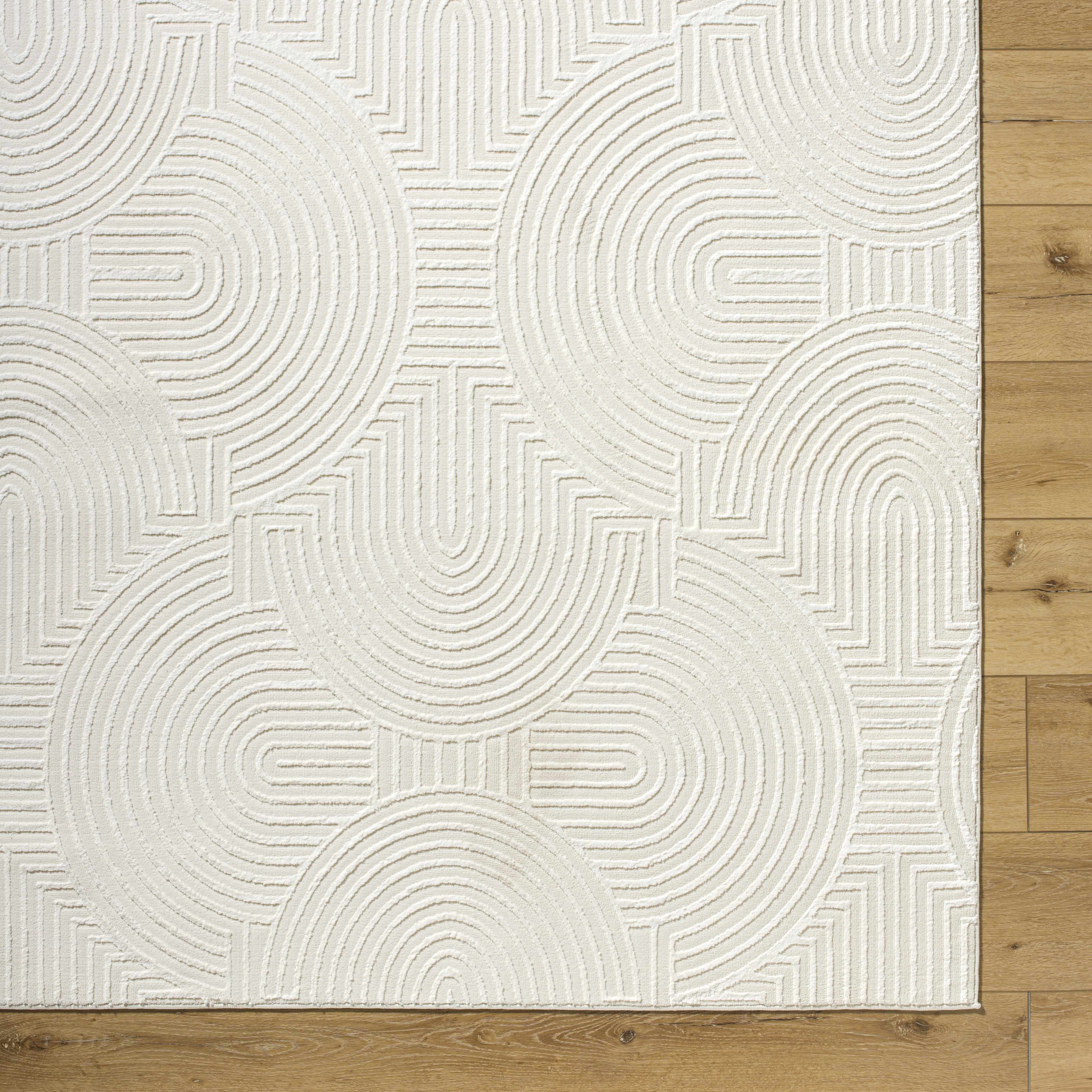 Aucoin Cream 3D Rainbow Washable Area Rug - Image 2