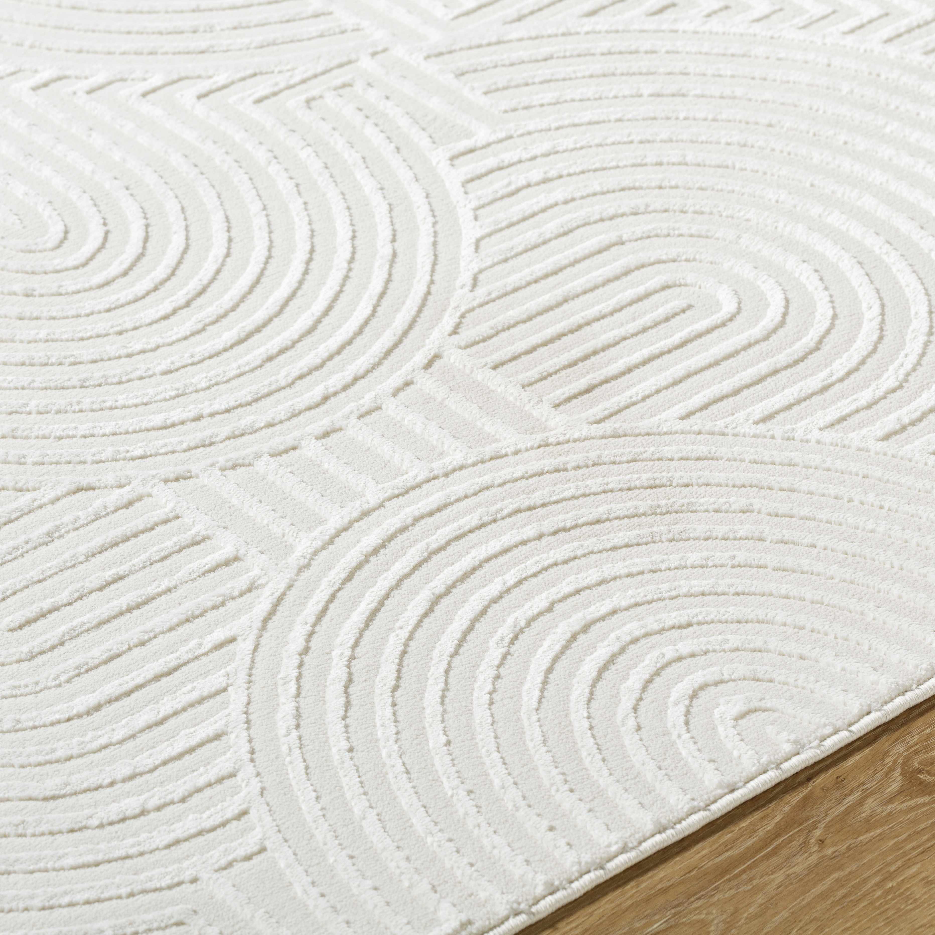 Aucoin Cream 3D Rainbow Washable Area Rug - Image 3
