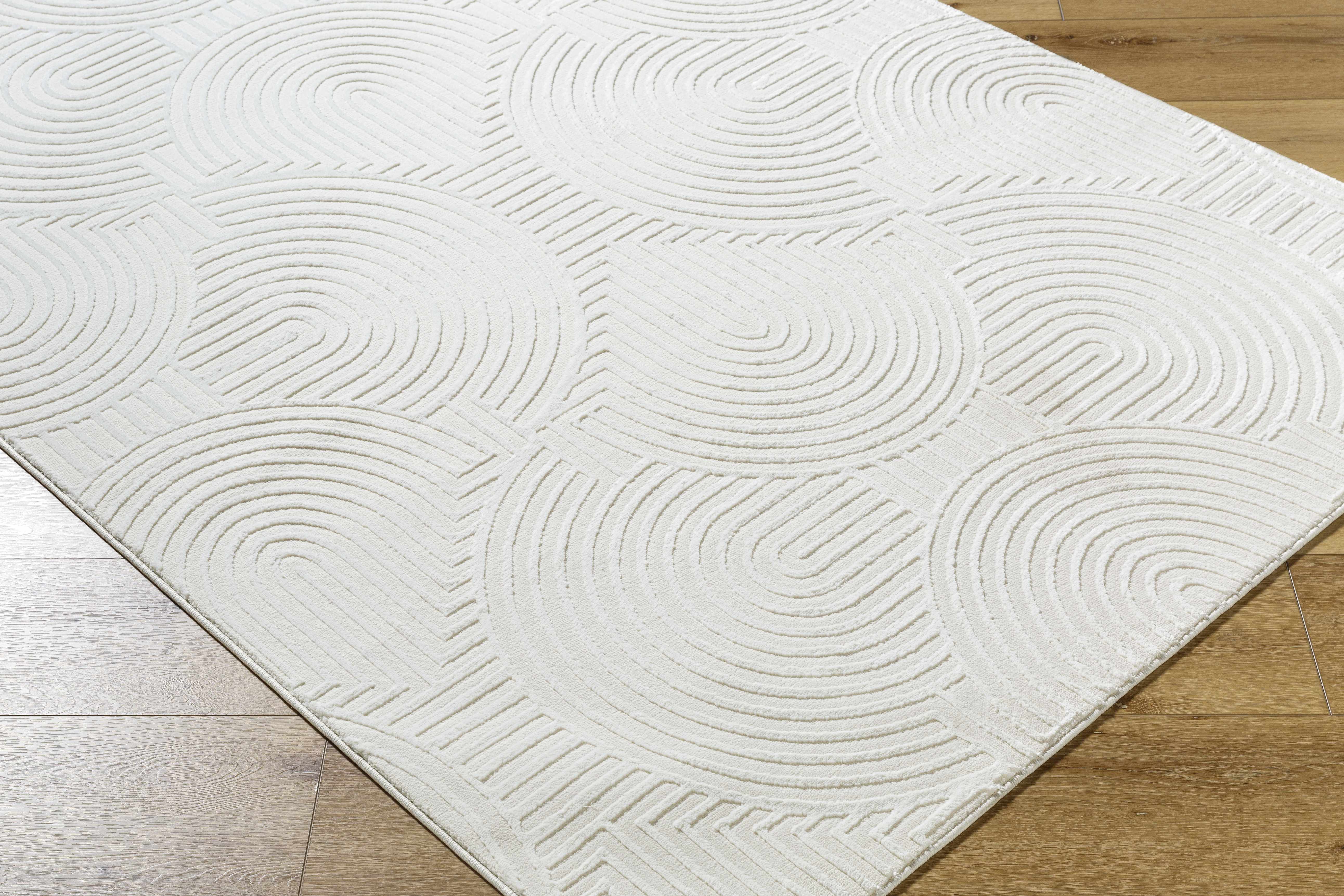 Aucoin Cream 3D Rainbow Washable Area Rug - Image 4