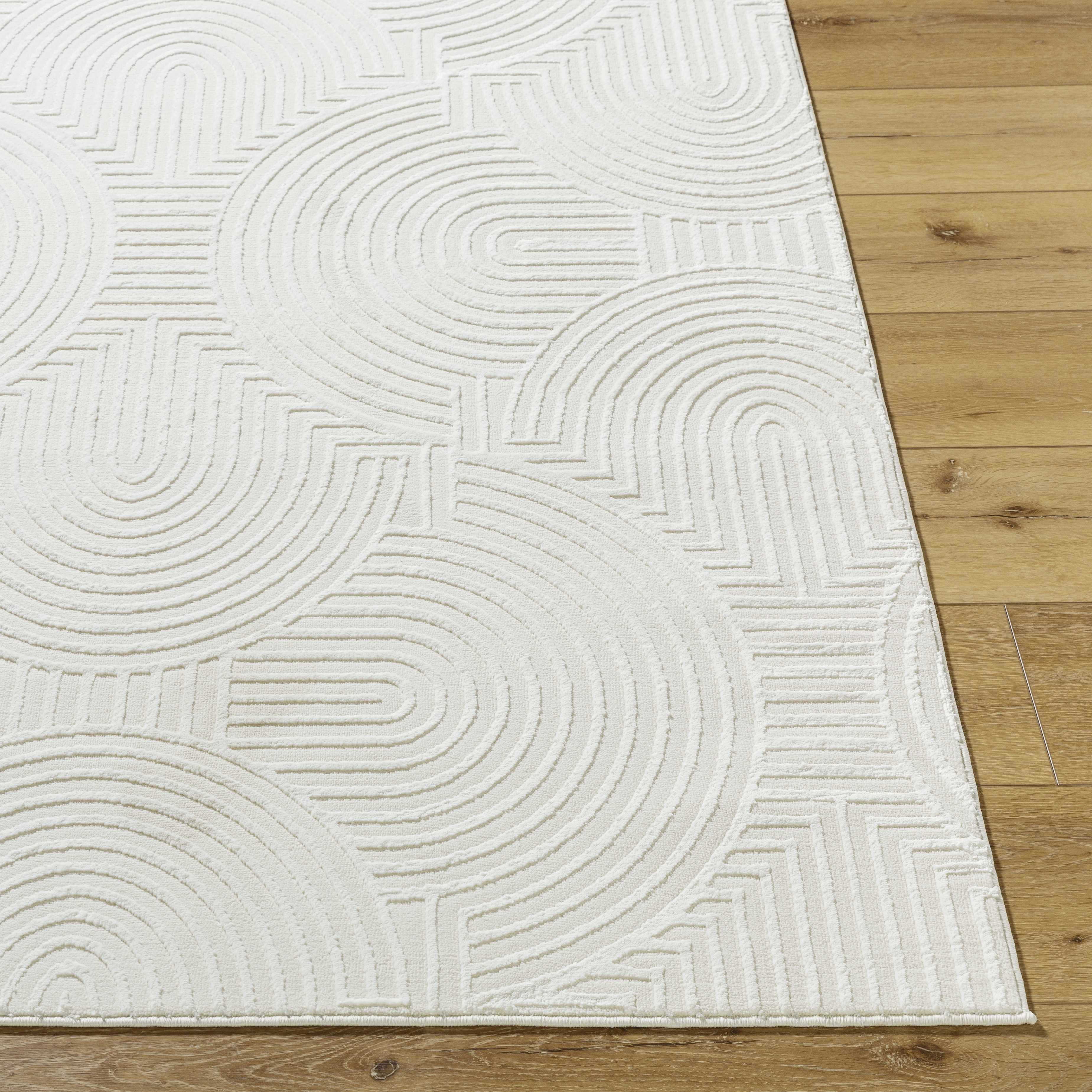 Aucoin Cream 3D Rainbow Washable Area Rug - Image 5