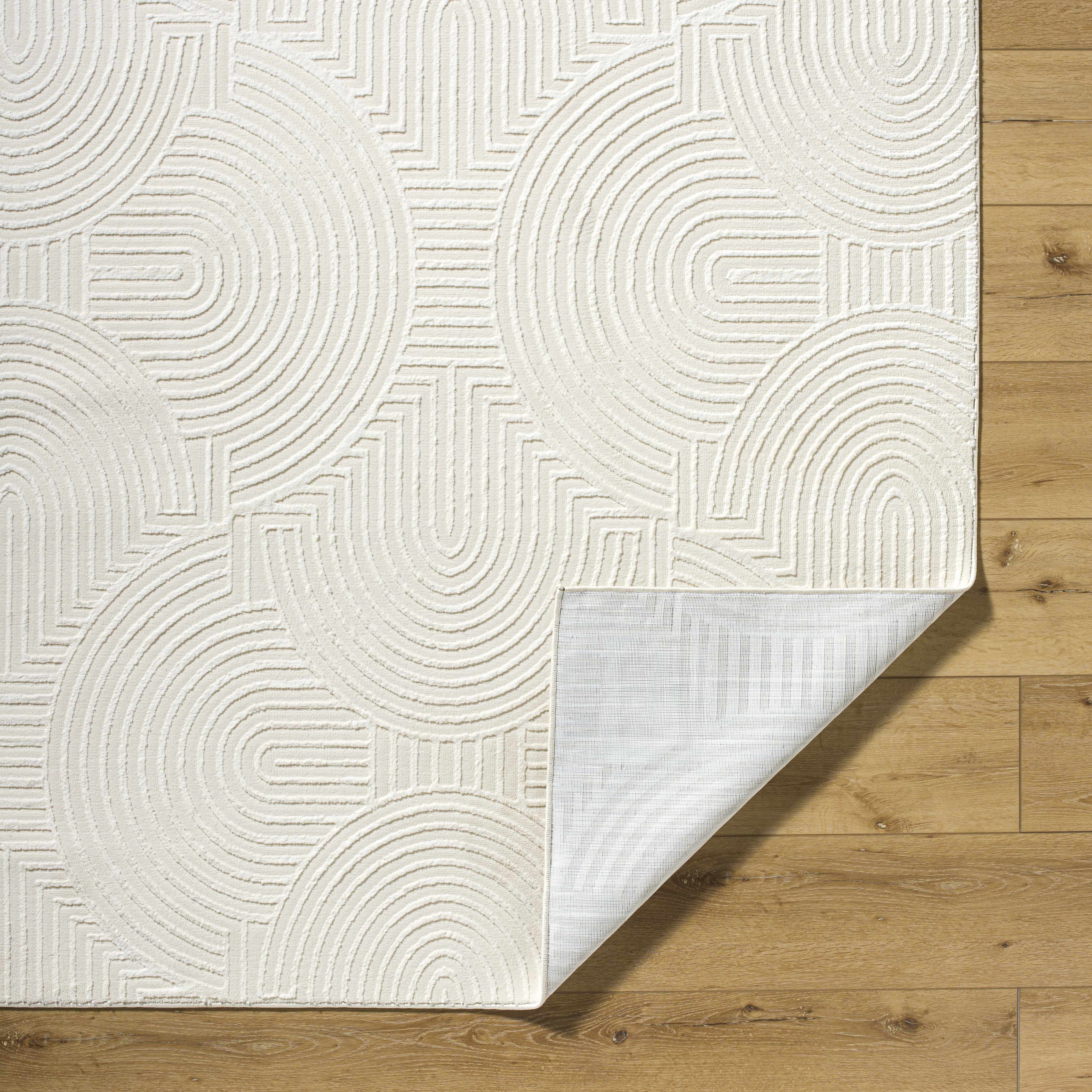 Aucoin Cream 3D Rainbow Washable Area Rug - Image 6