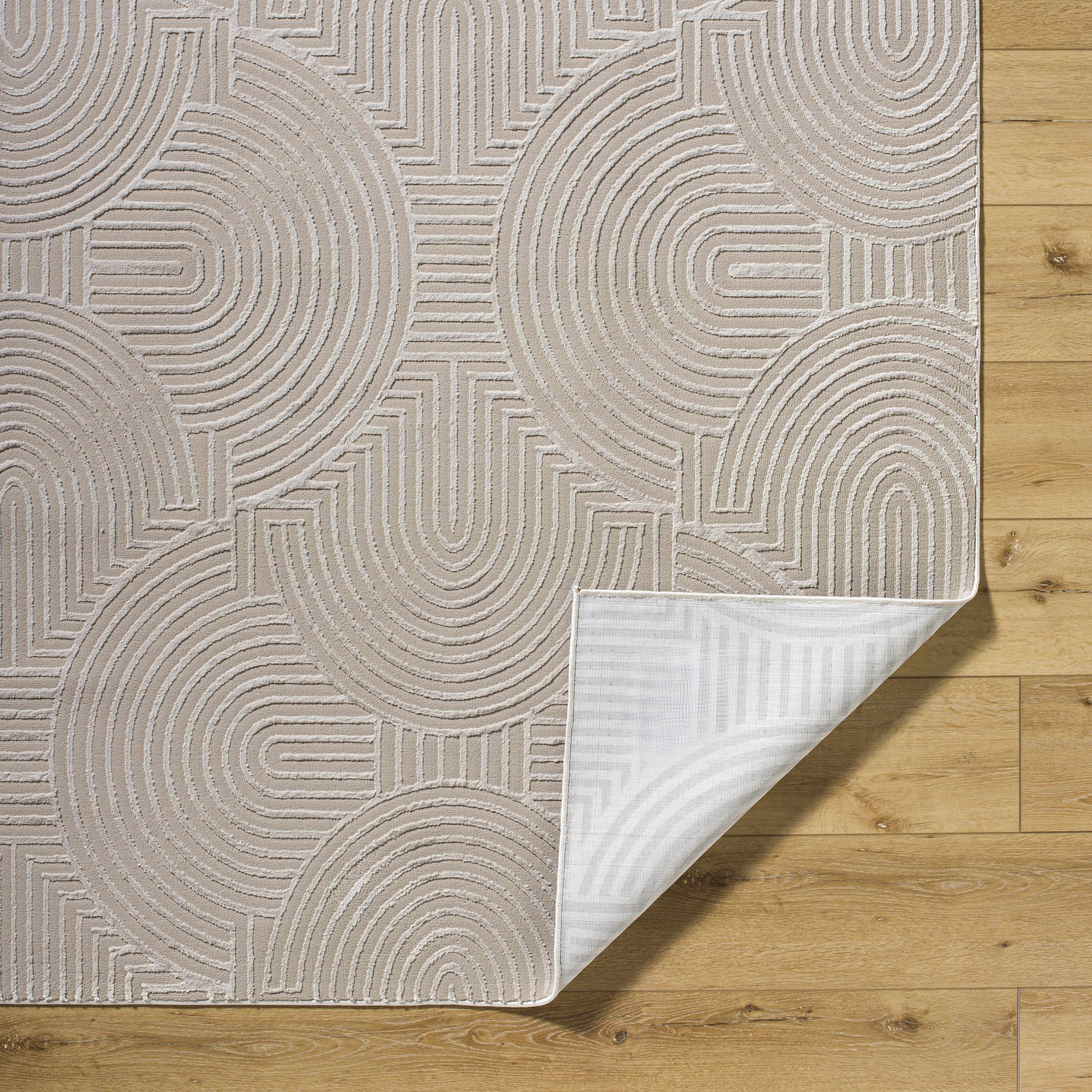 Aucoin Taupe 3D Rainbow Washable Area Rug - Image 6