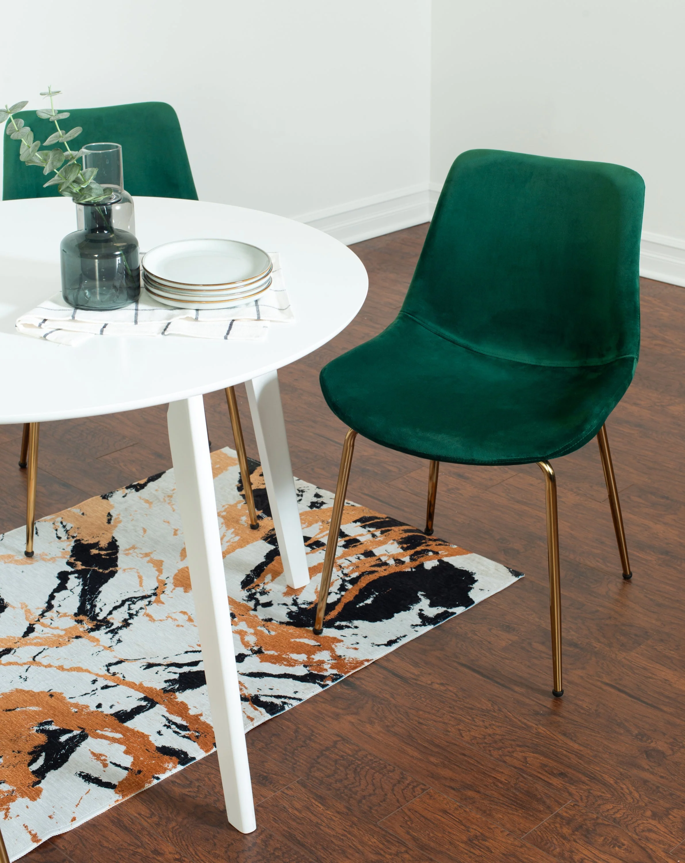 Aufurr Contemporary 3-Piece White Round Dining Set - Image 2
