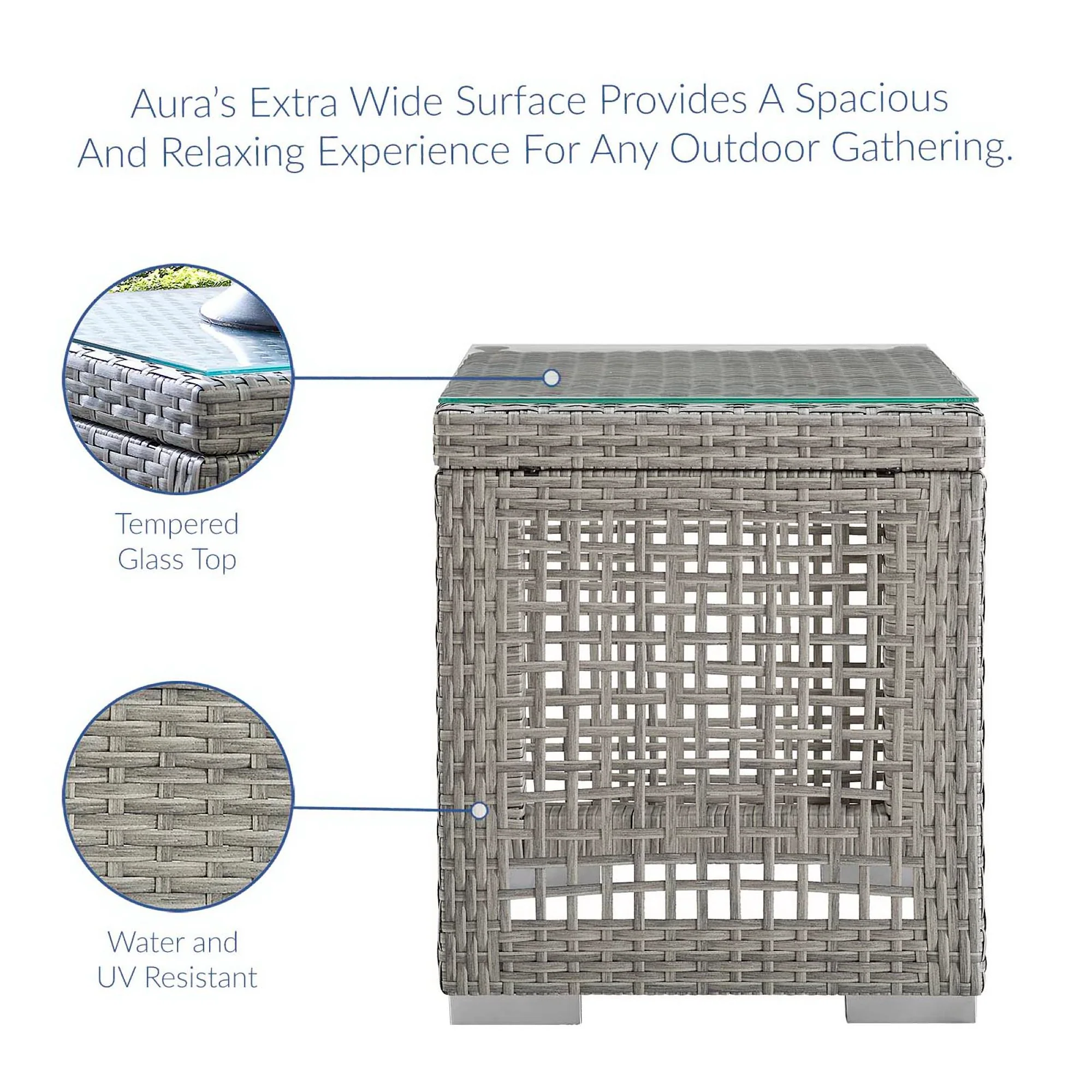 Aura 3 Piece Outdoor Patio Wicker Rattan Set by Modway - Image 16