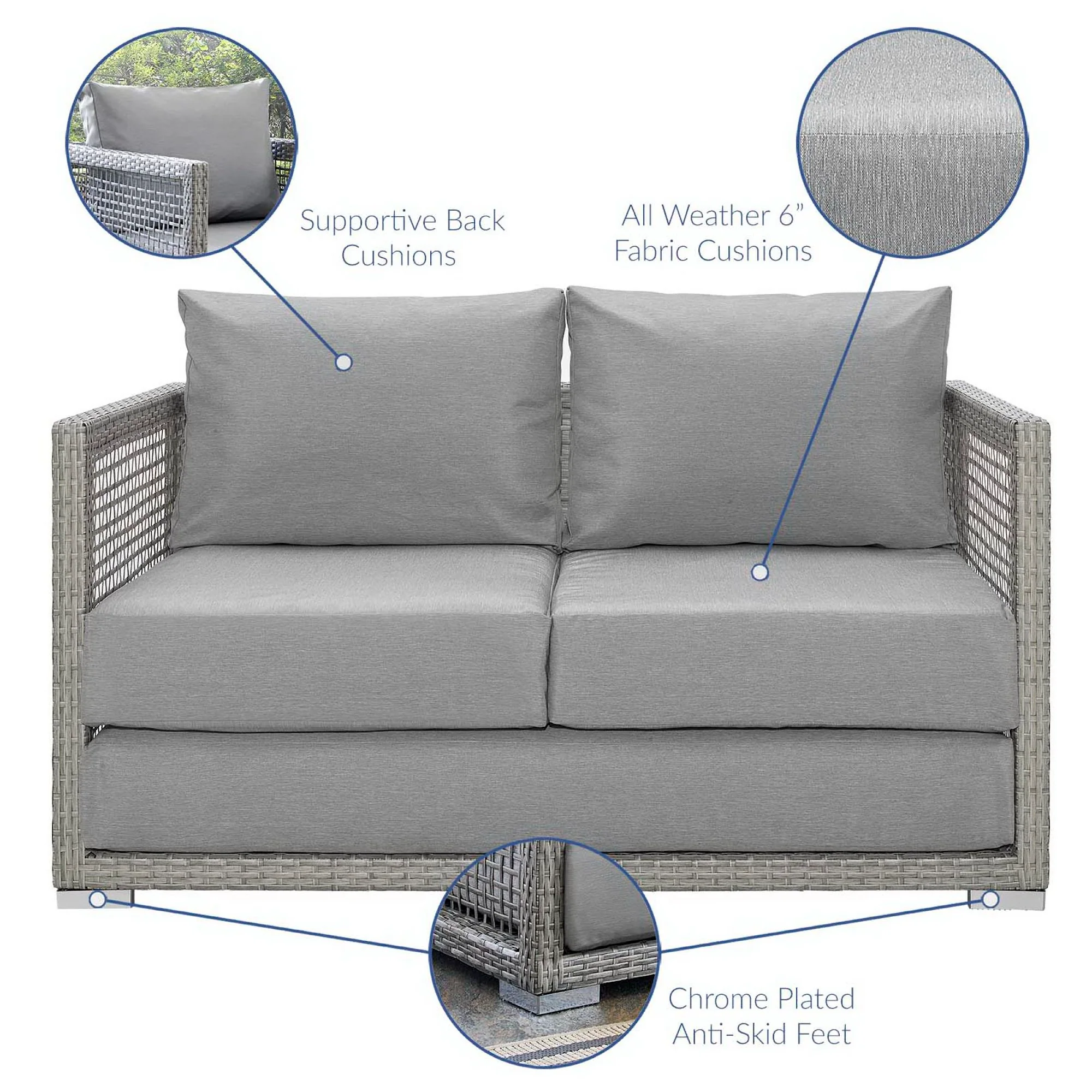 Aura 3 Piece Outdoor Patio Wicker Rattan Set by Modway - Image 13