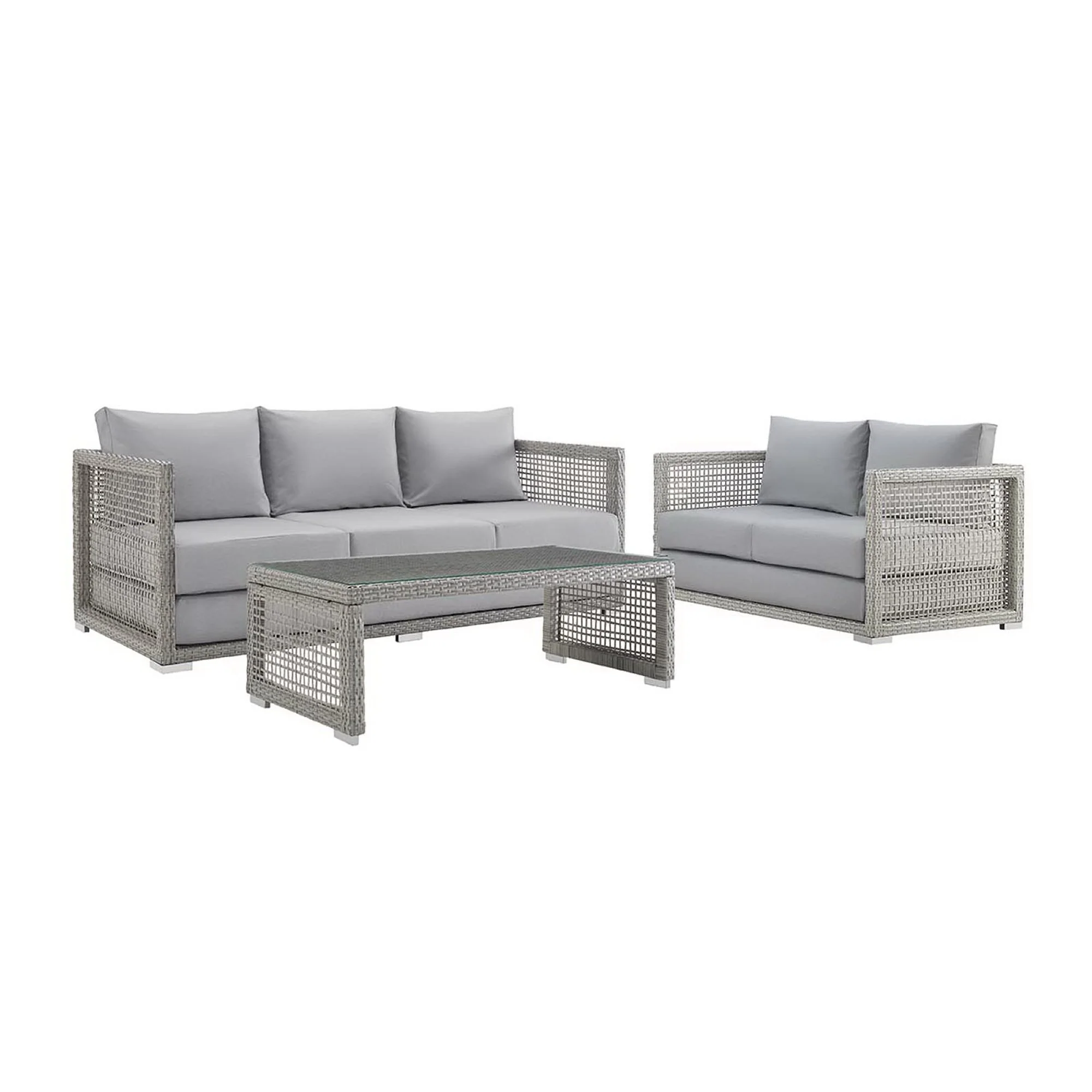 Aura 3 Piece Outdoor Patio Wicker Rattan Set by Modway - Image 14
