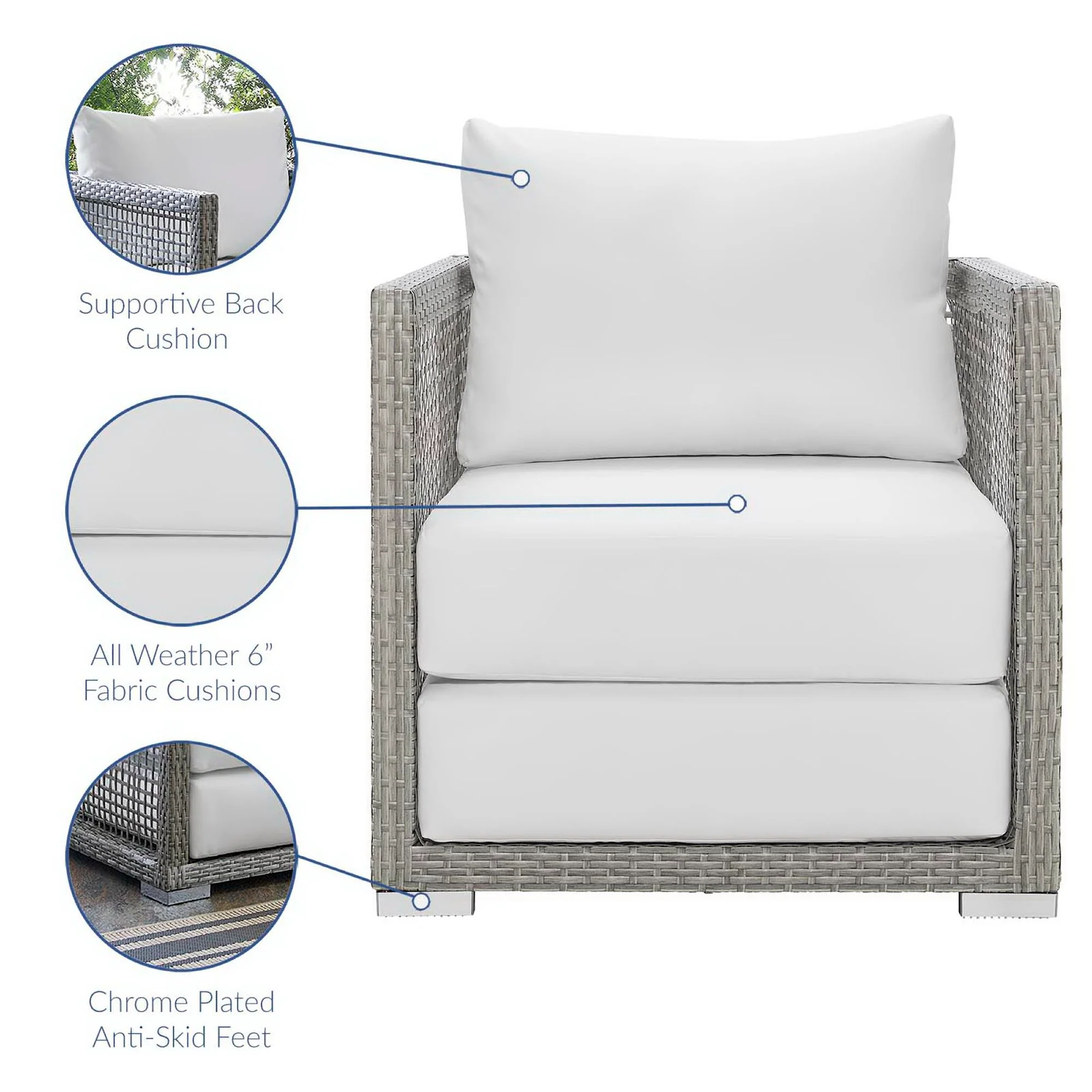 Aura 3 Piece Outdoor Patio Wicker Rattan Set by Modway - Image 2