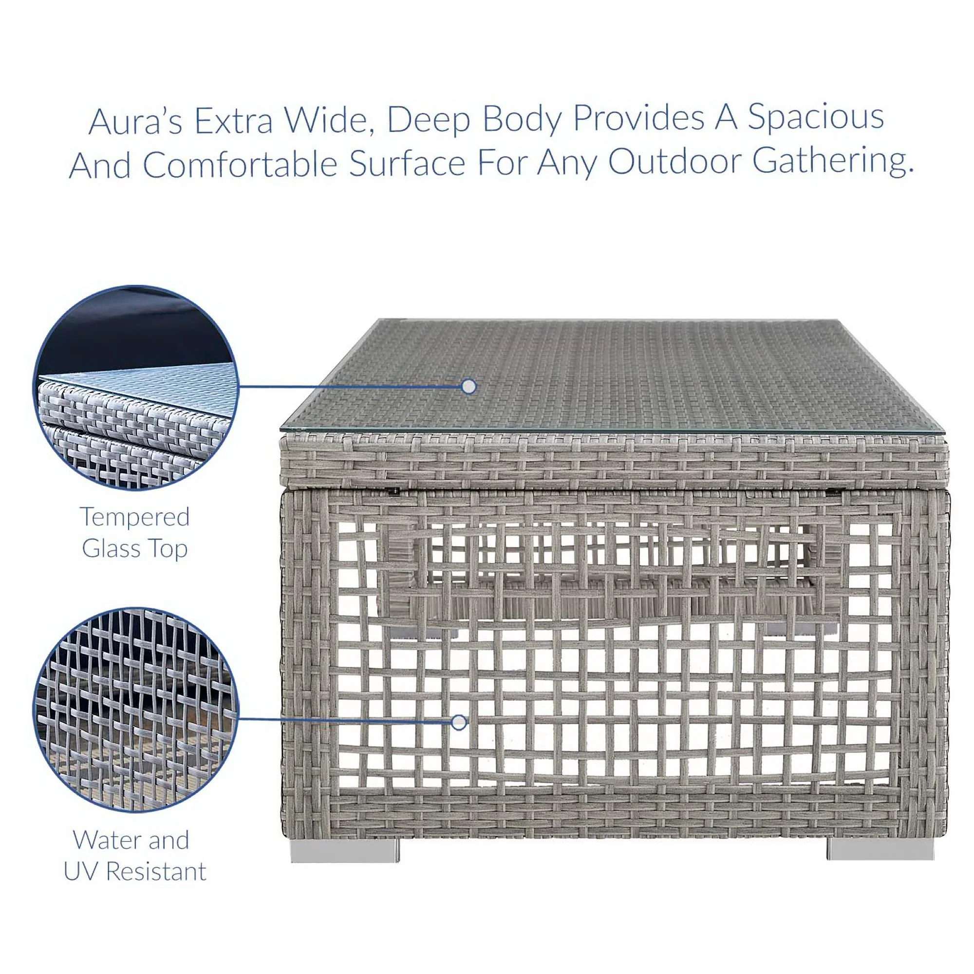 Aura 3 Piece Outdoor Patio Wicker Rattan Set by Modway - Image 17
