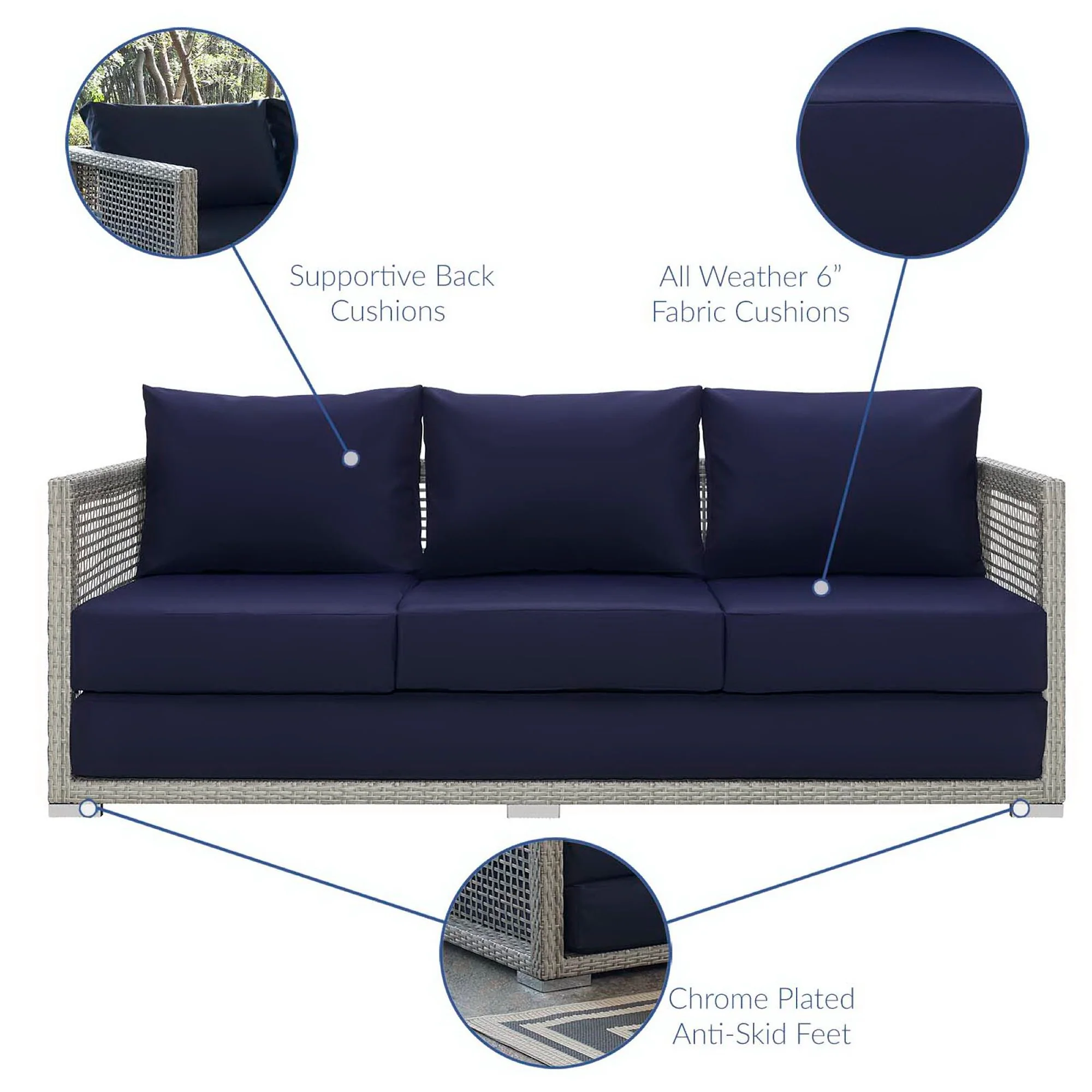 Aura 3 Piece Outdoor Patio Wicker Rattan Set by Modway - Image 18