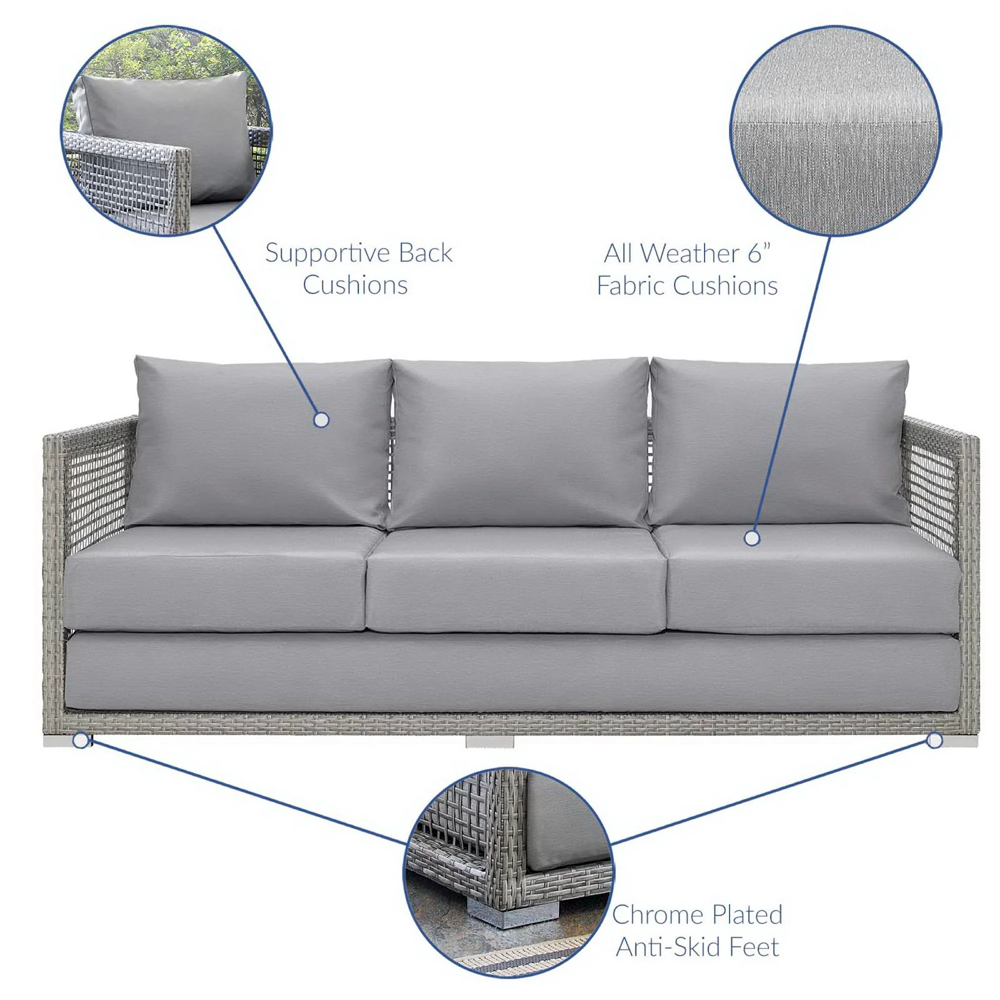 Aura 4 Piece Outdoor Patio Wicker Rattan Set by Modway - Image 13