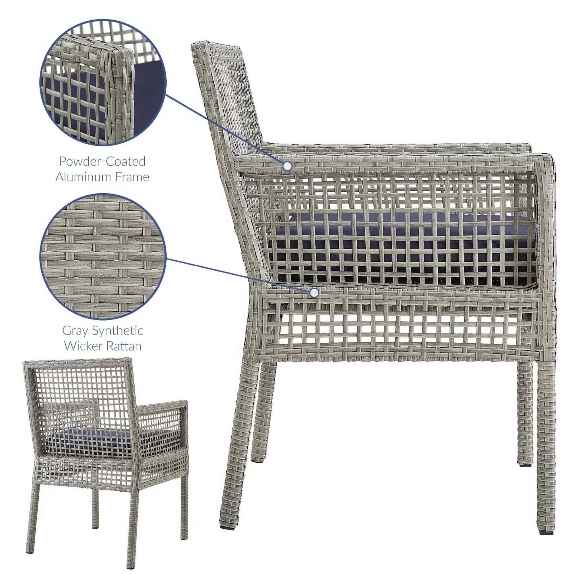 Aura Outdoor Patio Wicker Rattan Dining Armchair by Modway - Image 16
